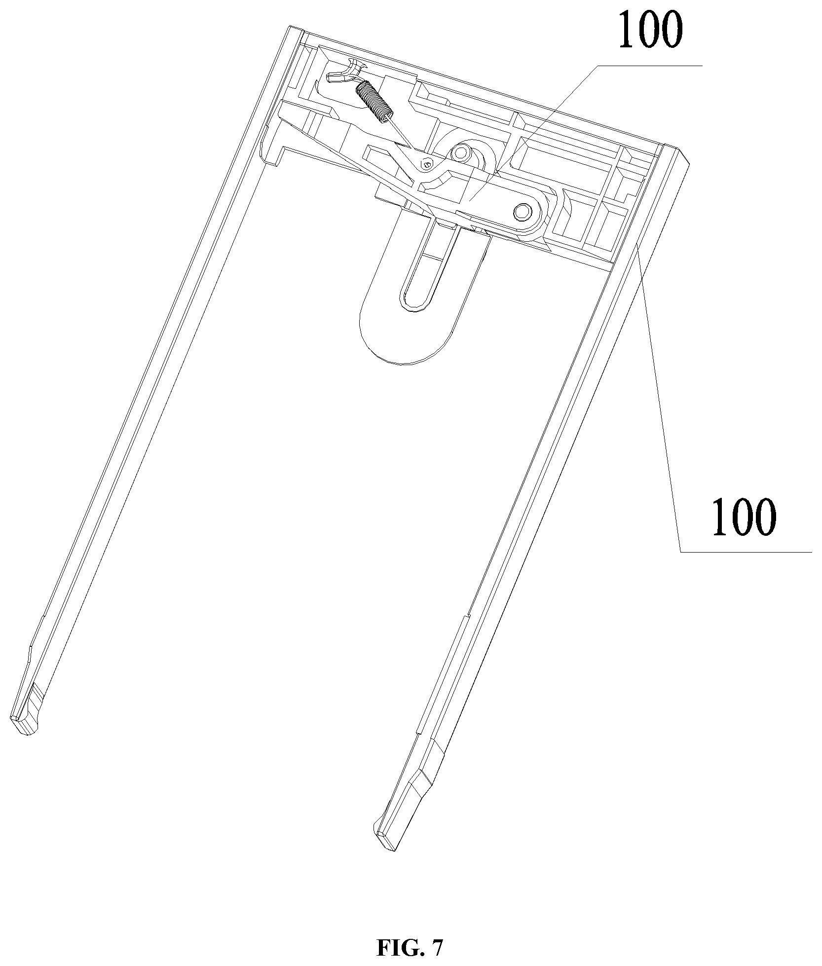 Patent US12599209 Figure 7 – Card fixation assembly for card holder and card holder