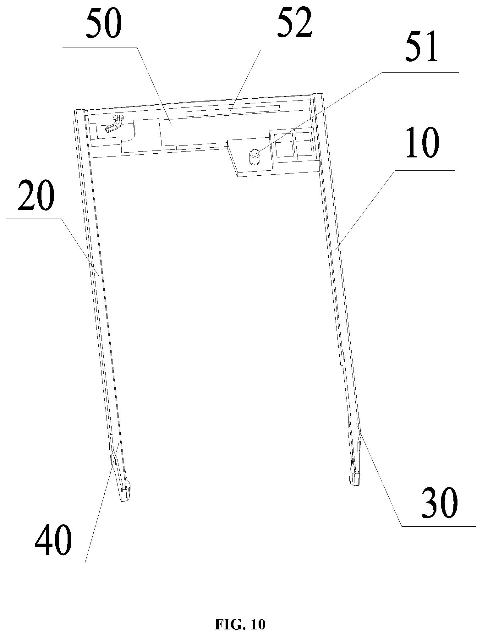 Patent US12599209 Figure 10 – Card fixation assembly for card holder and card holder