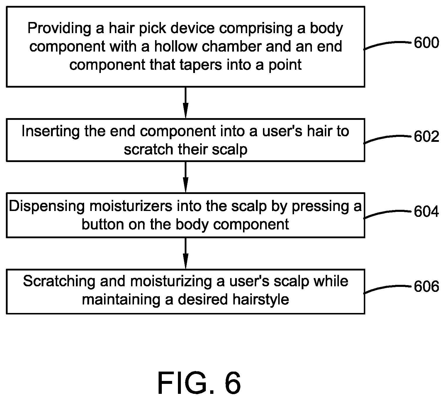 Patent US12599214 Figure 4 – Itch pick device