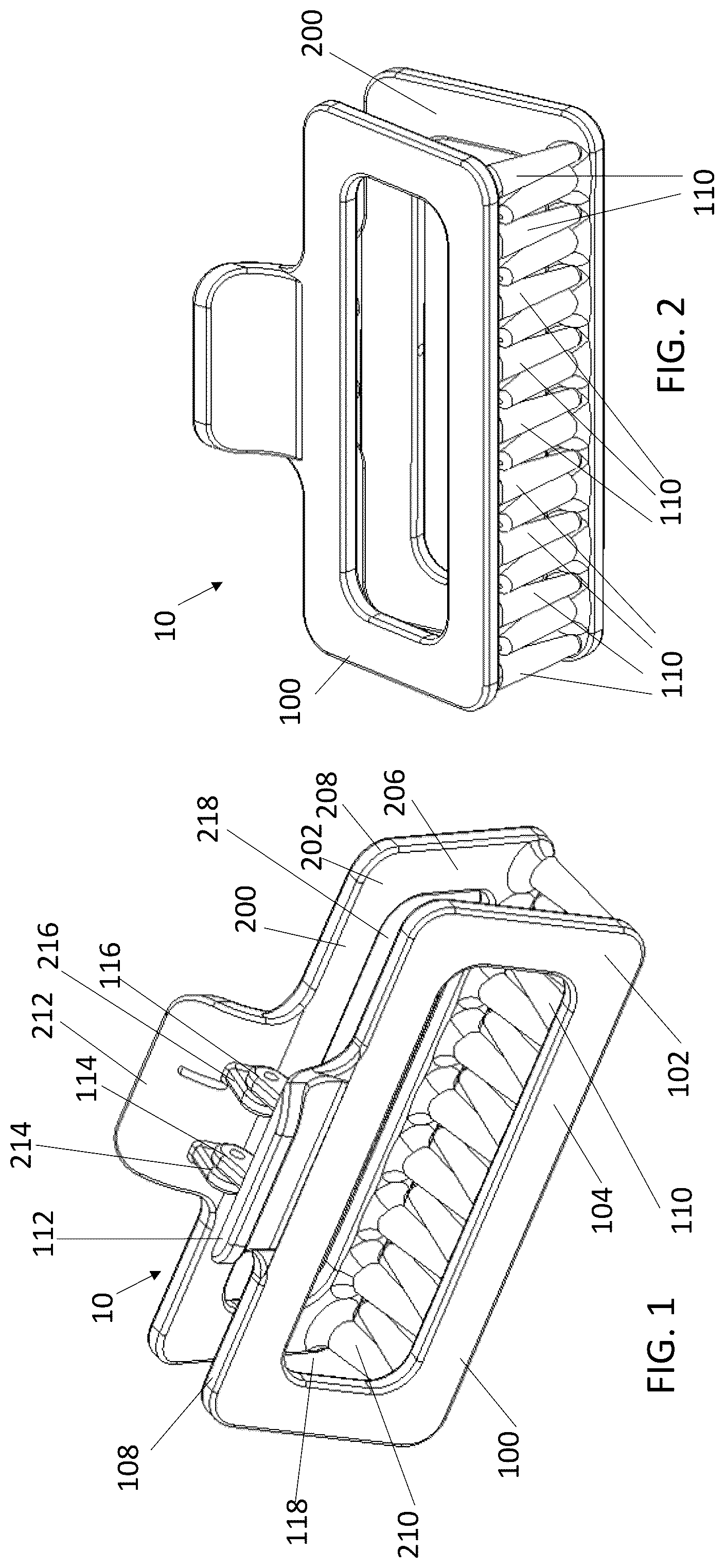 Patent US12599215 Figure 1 – Hair clip convertible comb