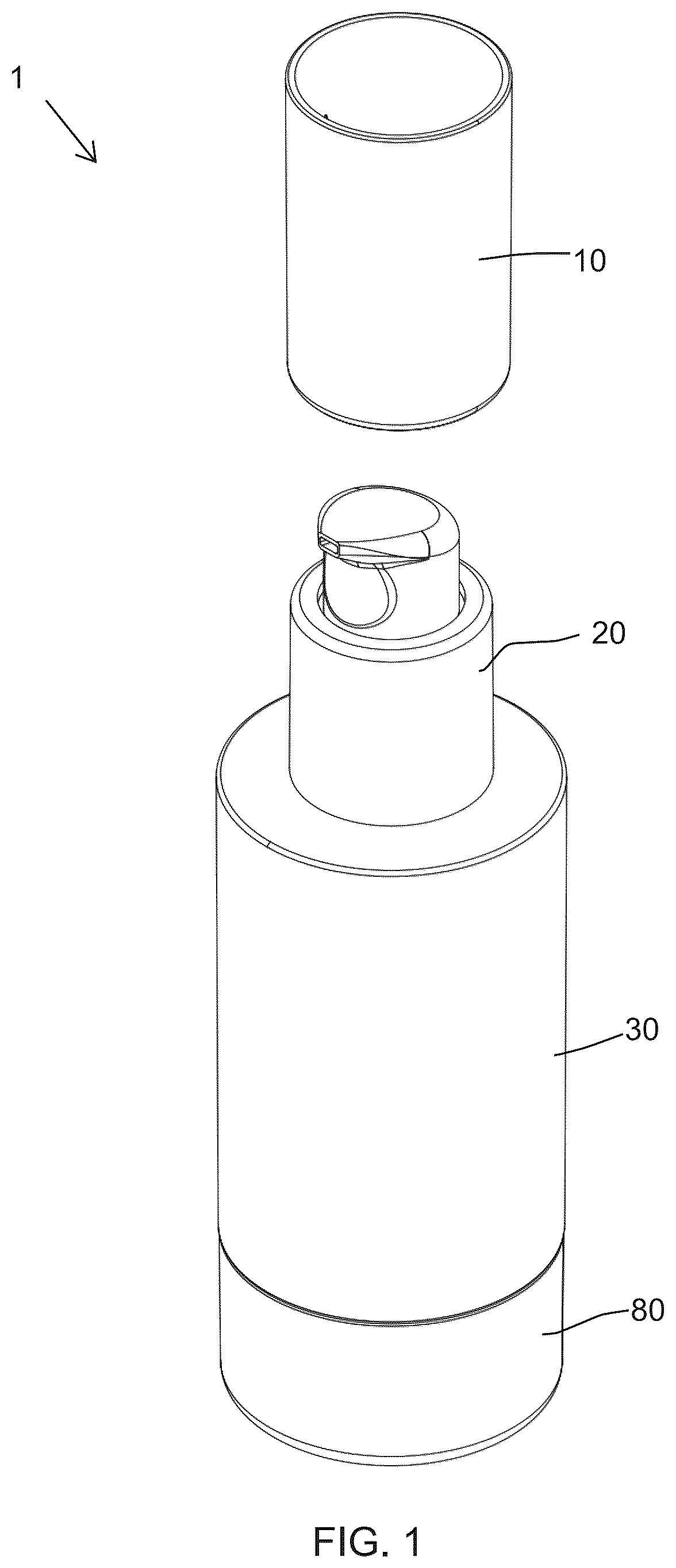 Patent US12599217 Figure 1 – Cosmetic container for mixing and dispensing two products