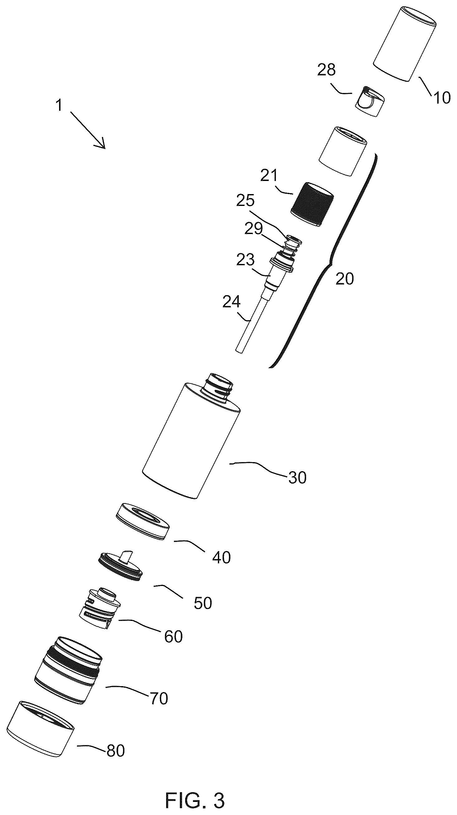 Patent US12599217 Figure 3 – Cosmetic container for mixing and dispensing two products