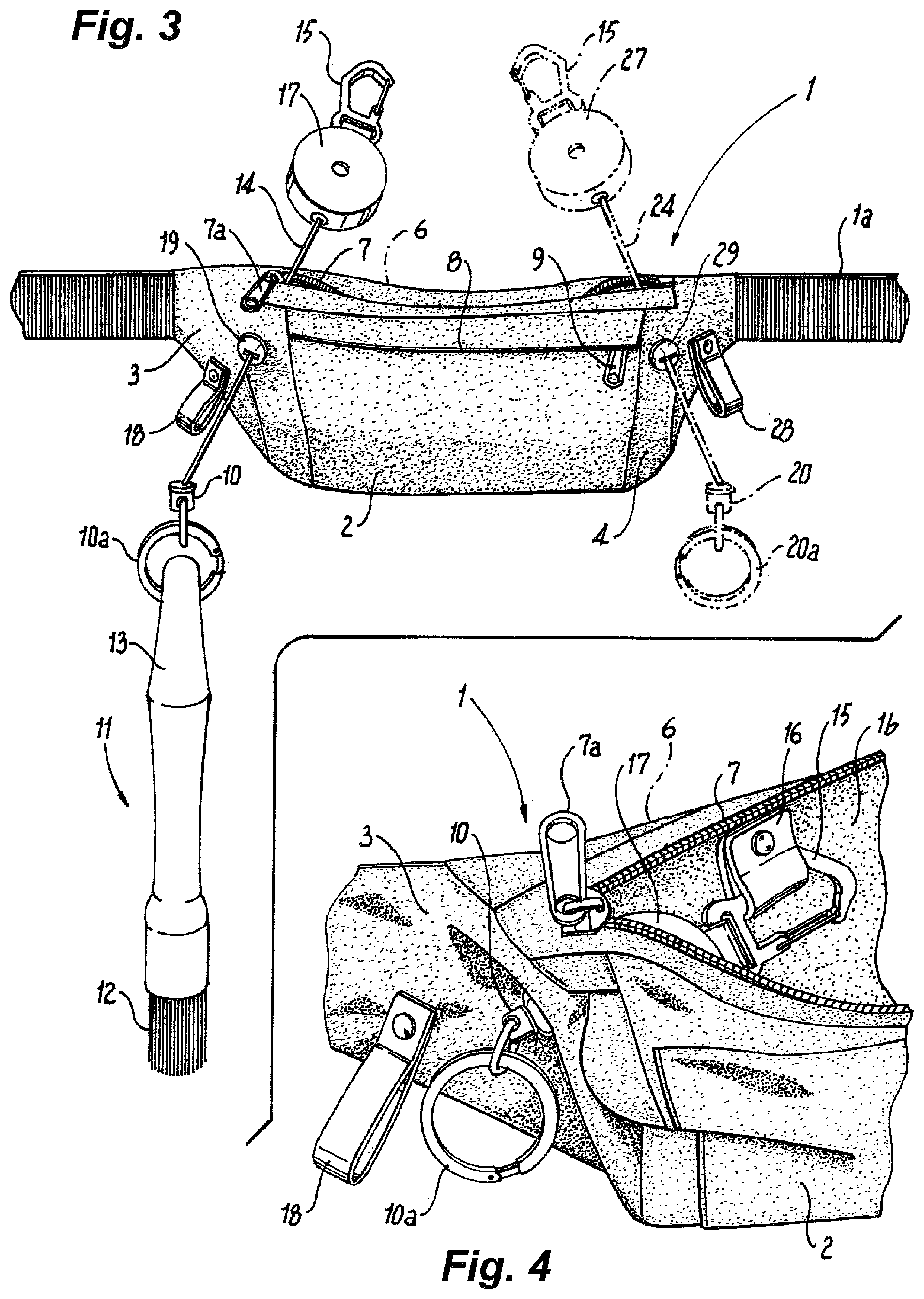 Patent US12599221 Figure 2 – Versatile ambidextrous pouch for accessories for automotive detailing and other interchangeable tool uses