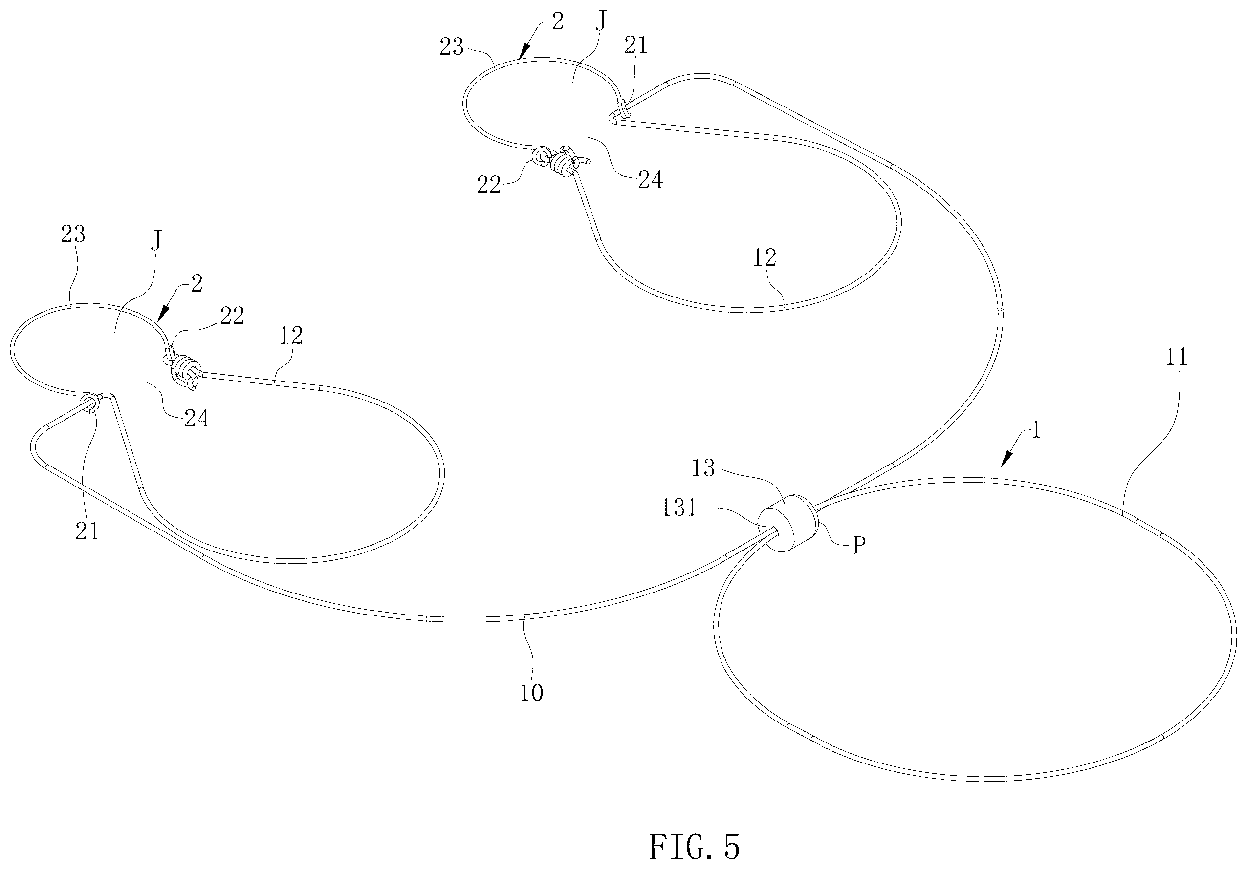 Patent US12599222 Figure 5 – Anti-loss rope and anti-loss device