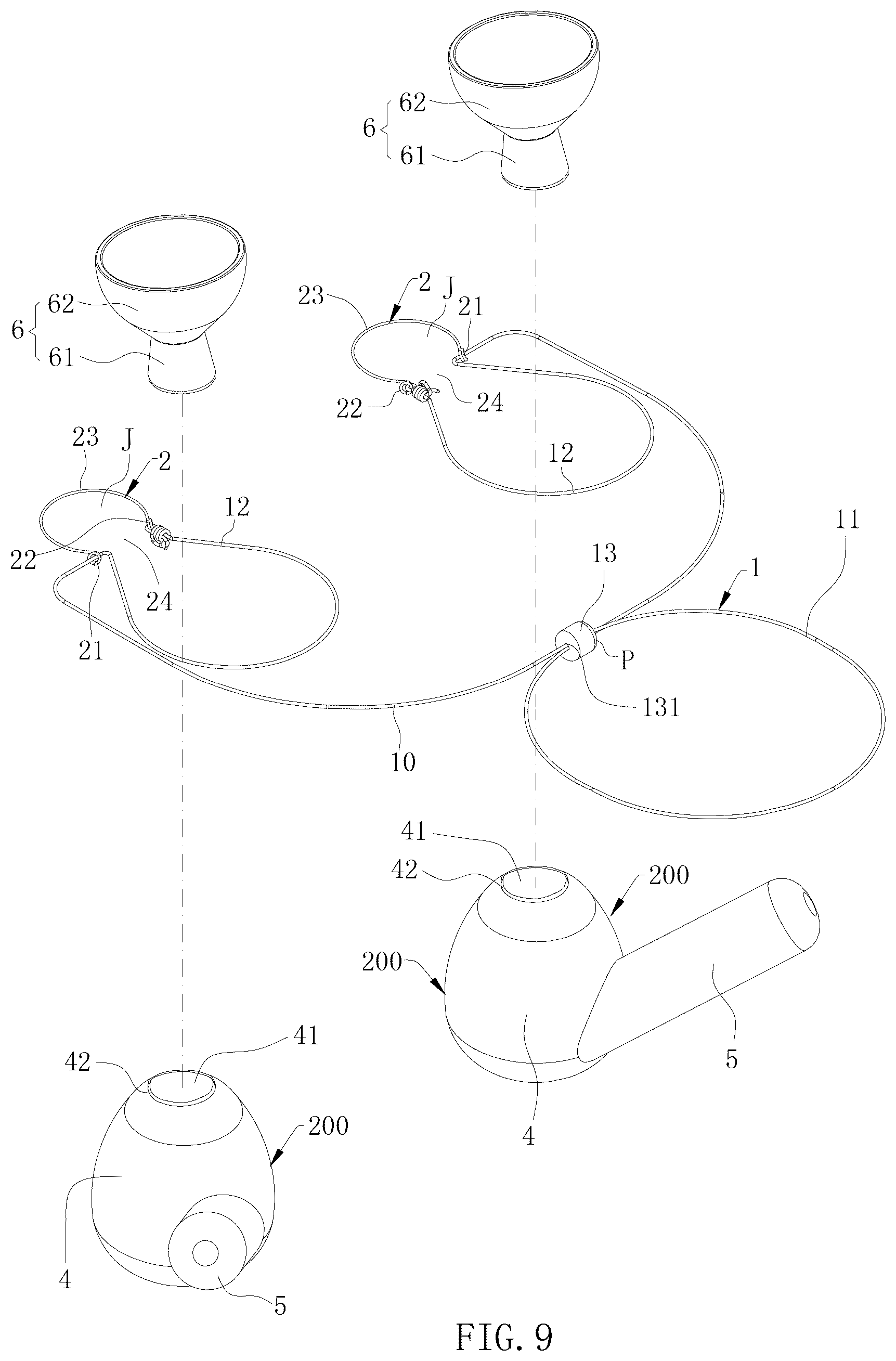 Patent US12599222 Figure 9 – Anti-loss rope and anti-loss device