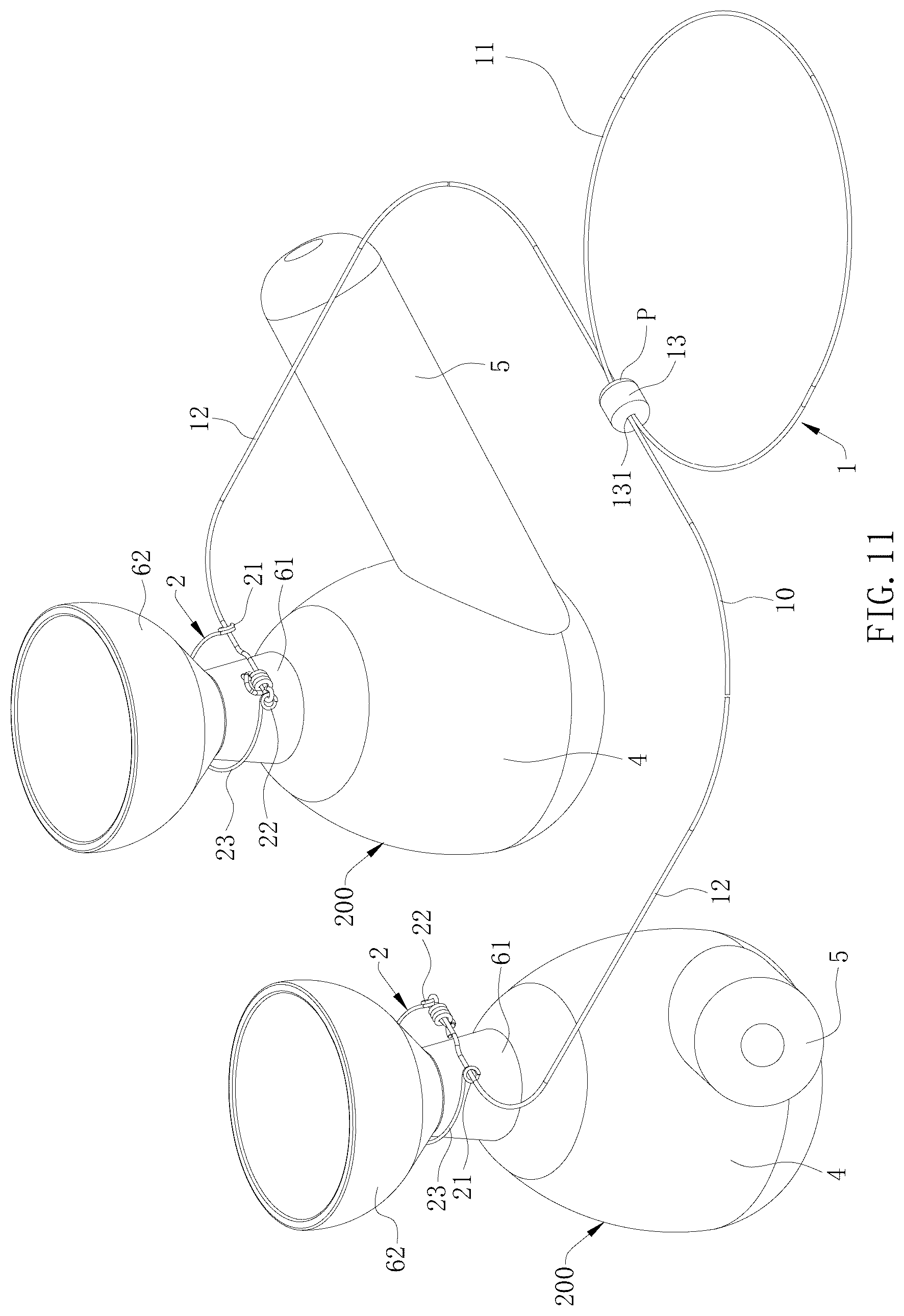 Patent US12599222 Figure 11 – Anti-loss rope and anti-loss device