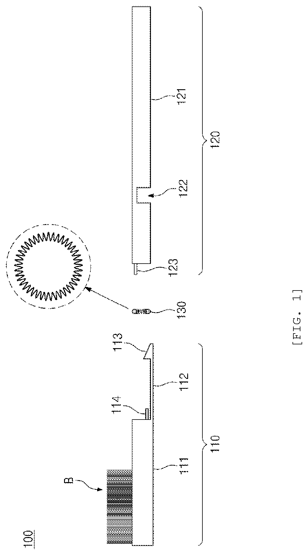 Patent US12599223 Figure 1 – Brushing guide elastic toothbrush and elastic restoration mechanism