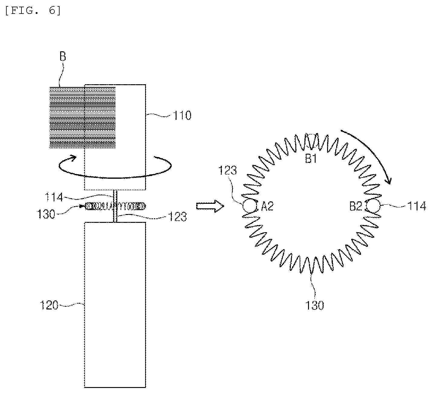 Patent US12599223 Figure 5 – Brushing guide elastic toothbrush and elastic restoration mechanism