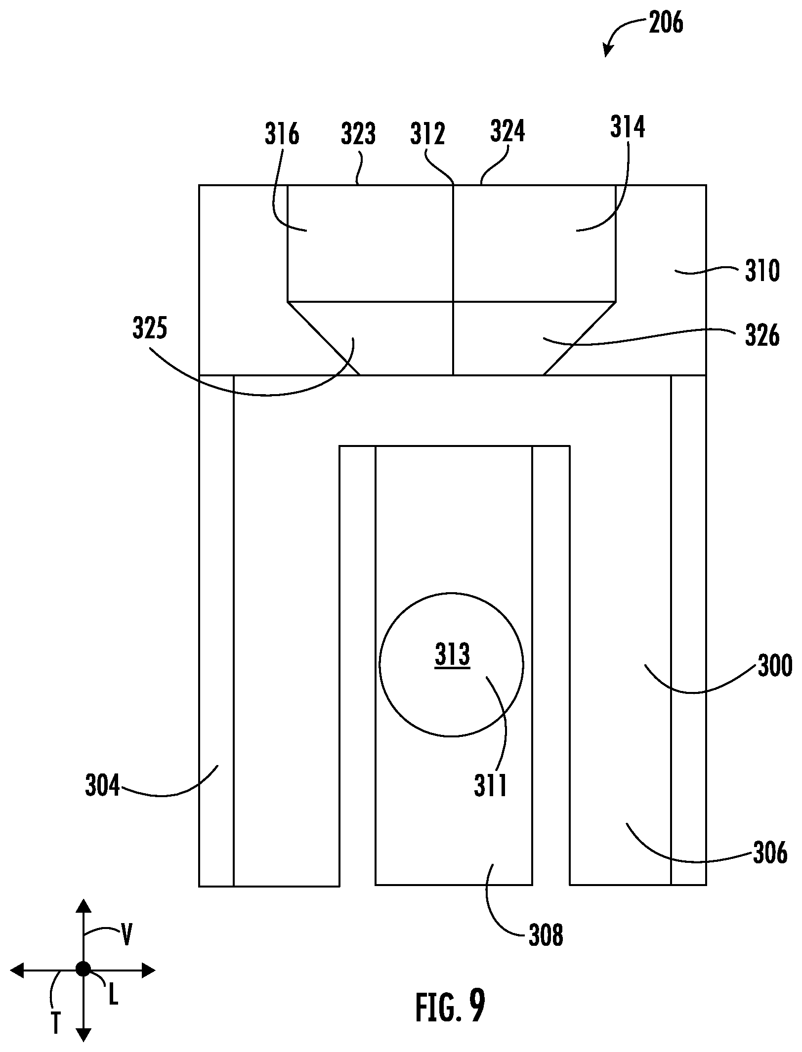 Patent US12599228 Figure 9 – Locating slot for a trigger support arm of a slide assembly