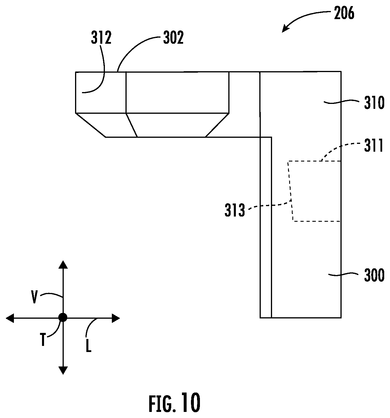 Patent US12599228 Figure 10 – Locating slot for a trigger support arm of a slide assembly