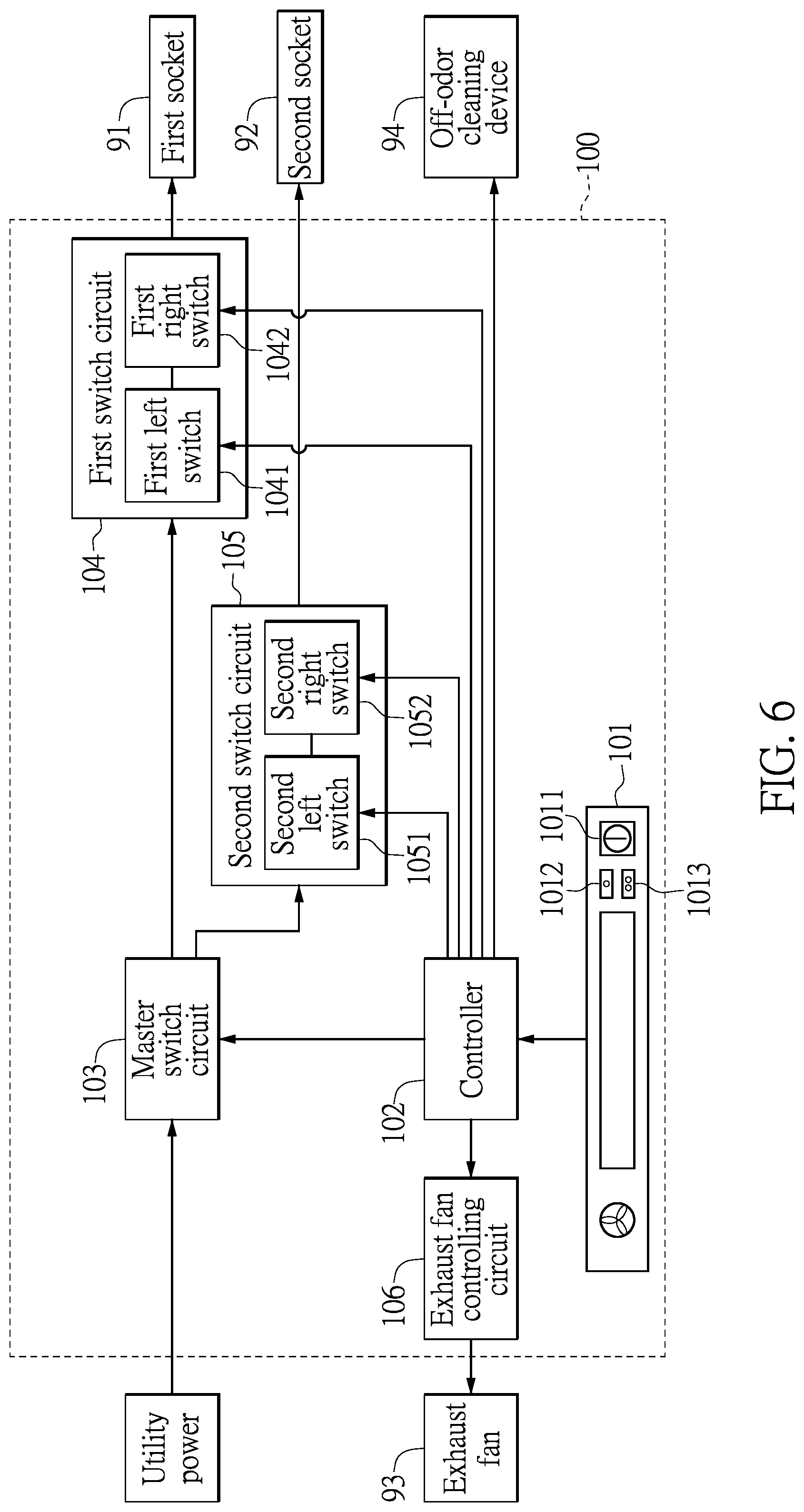 Patent US12599229 Figure 6 – Flip-down electronics cabinet having circuit controlling device