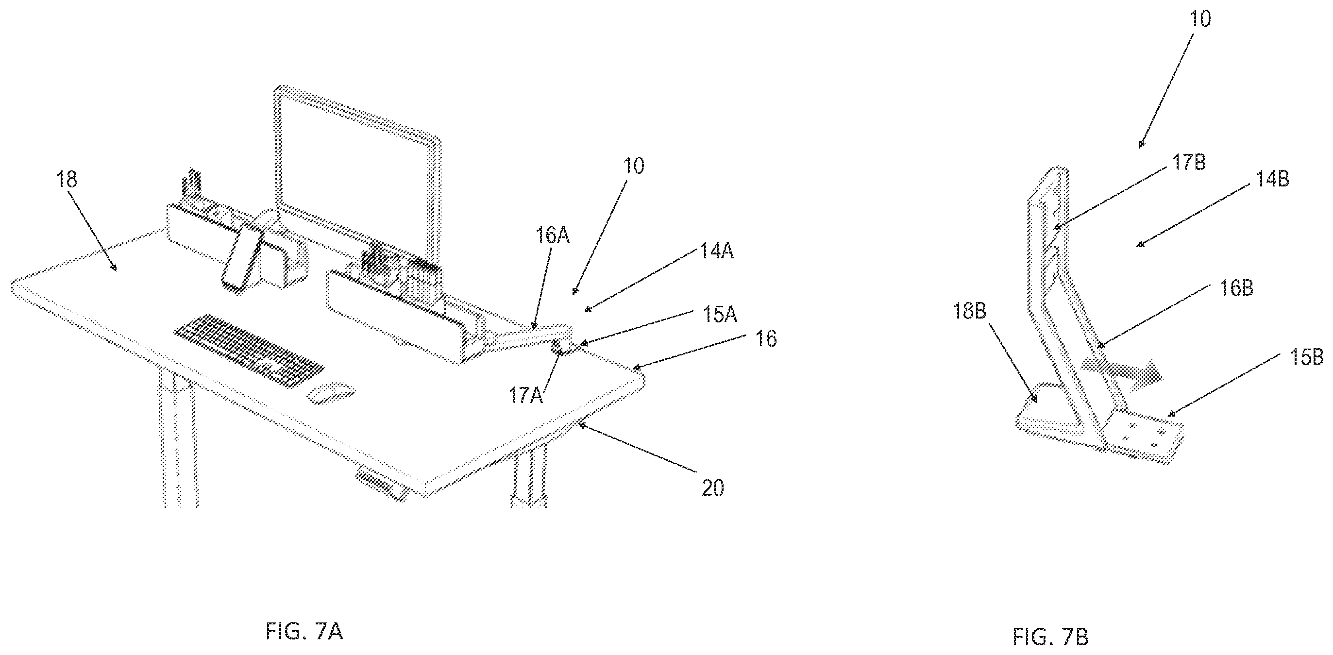 Patent US12599233 Figure 5 – Rail system for workspace with modular components