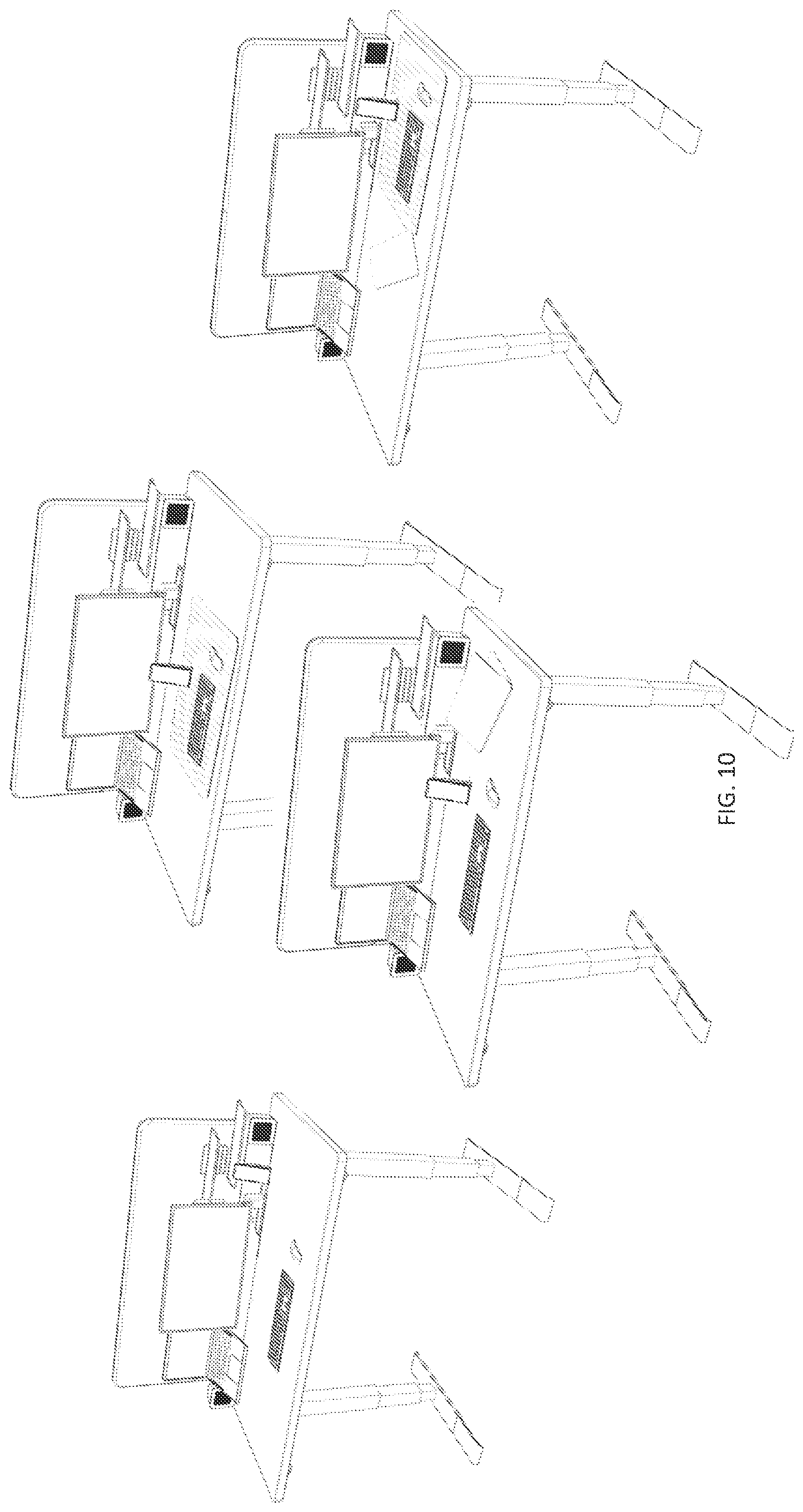 Patent US12599233 Figure 7 – Rail system for workspace with modular components