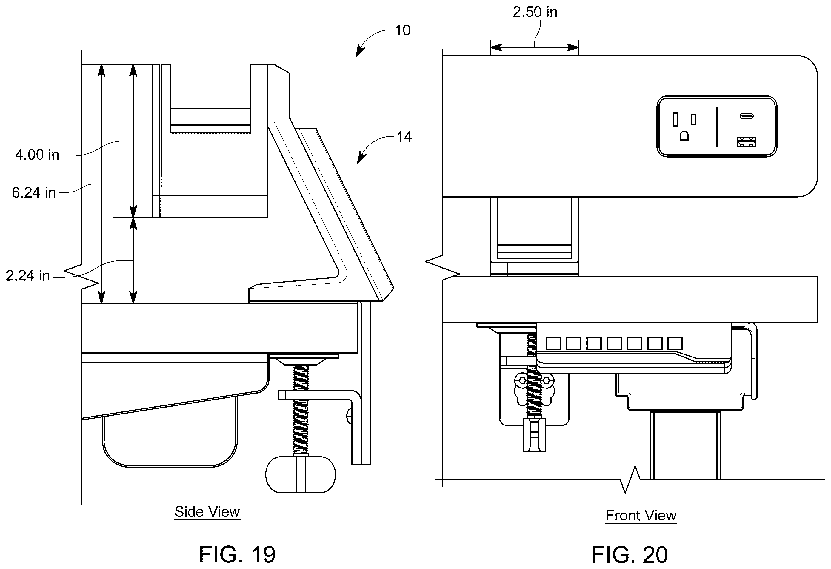 Patent US12599233 Figure 15 – Rail system for workspace with modular components