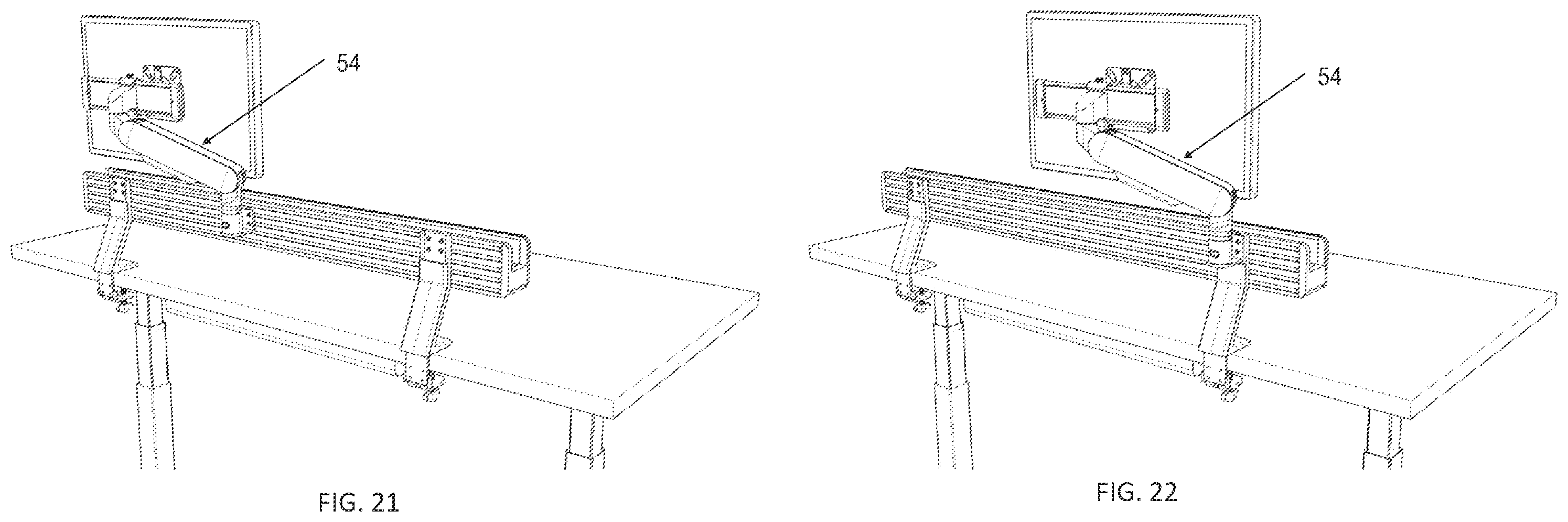 Patent US12599233 Figure 16 – Rail system for workspace with modular components