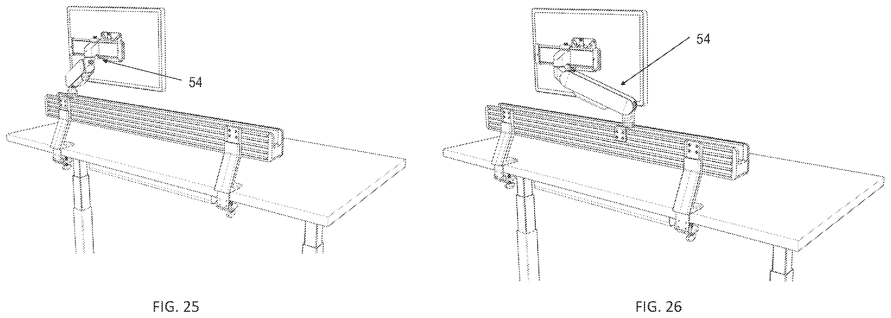 Patent US12599233 Figure 18 – Rail system for workspace with modular components
