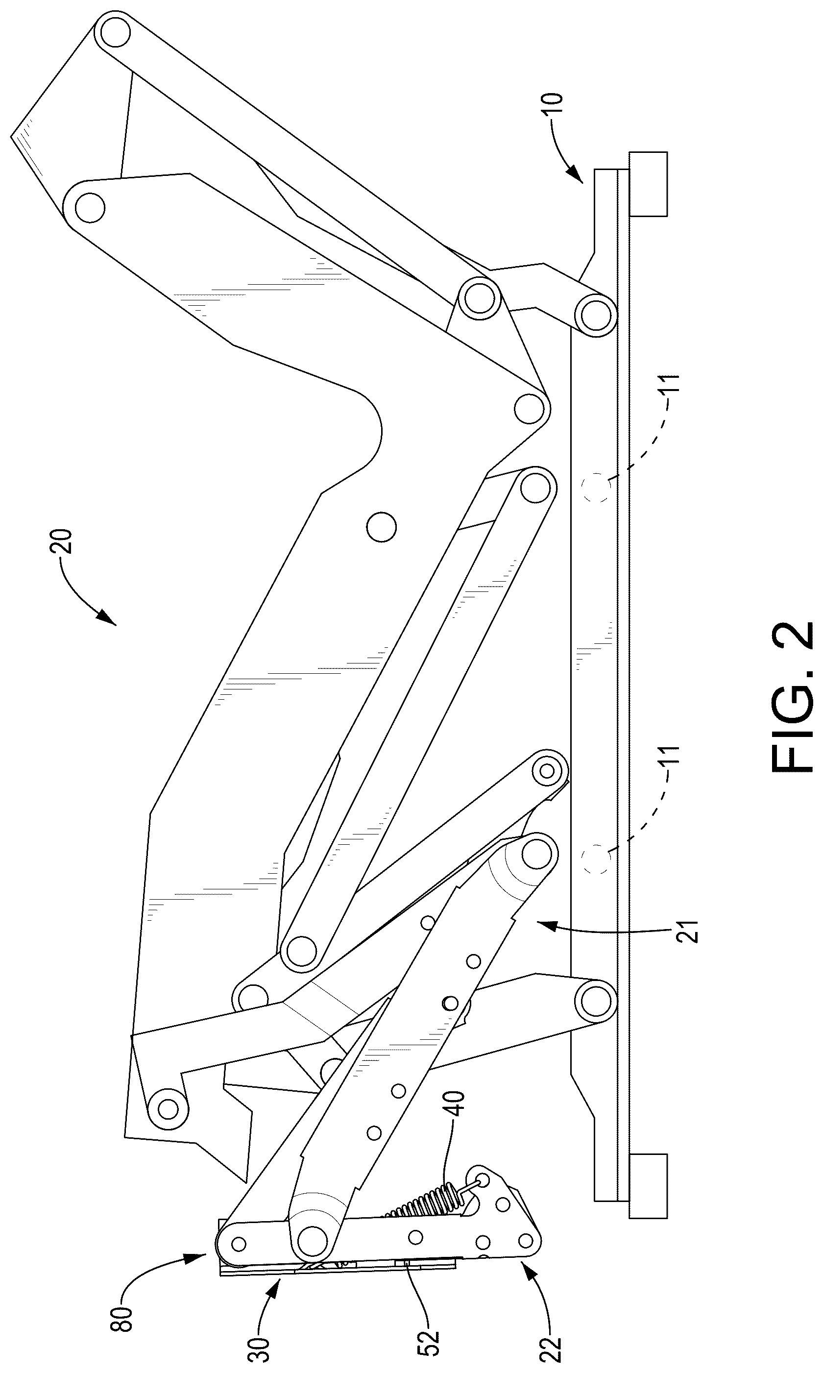Patent US12599234 Figure 2 – Electric reclining chair with anti-pinch protection