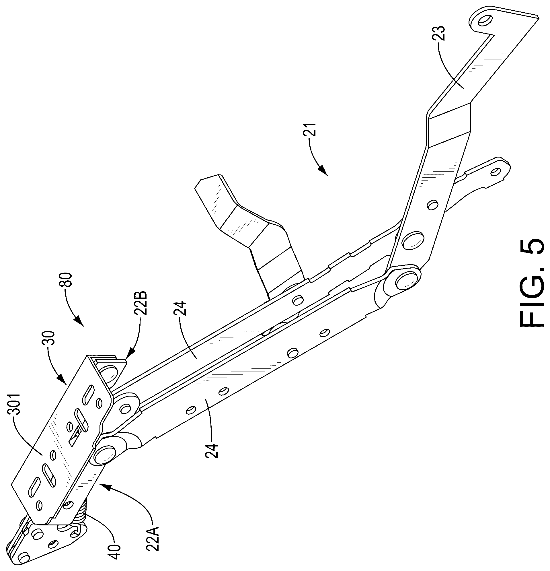 Patent US12599234 Figure 5 – Electric reclining chair with anti-pinch protection