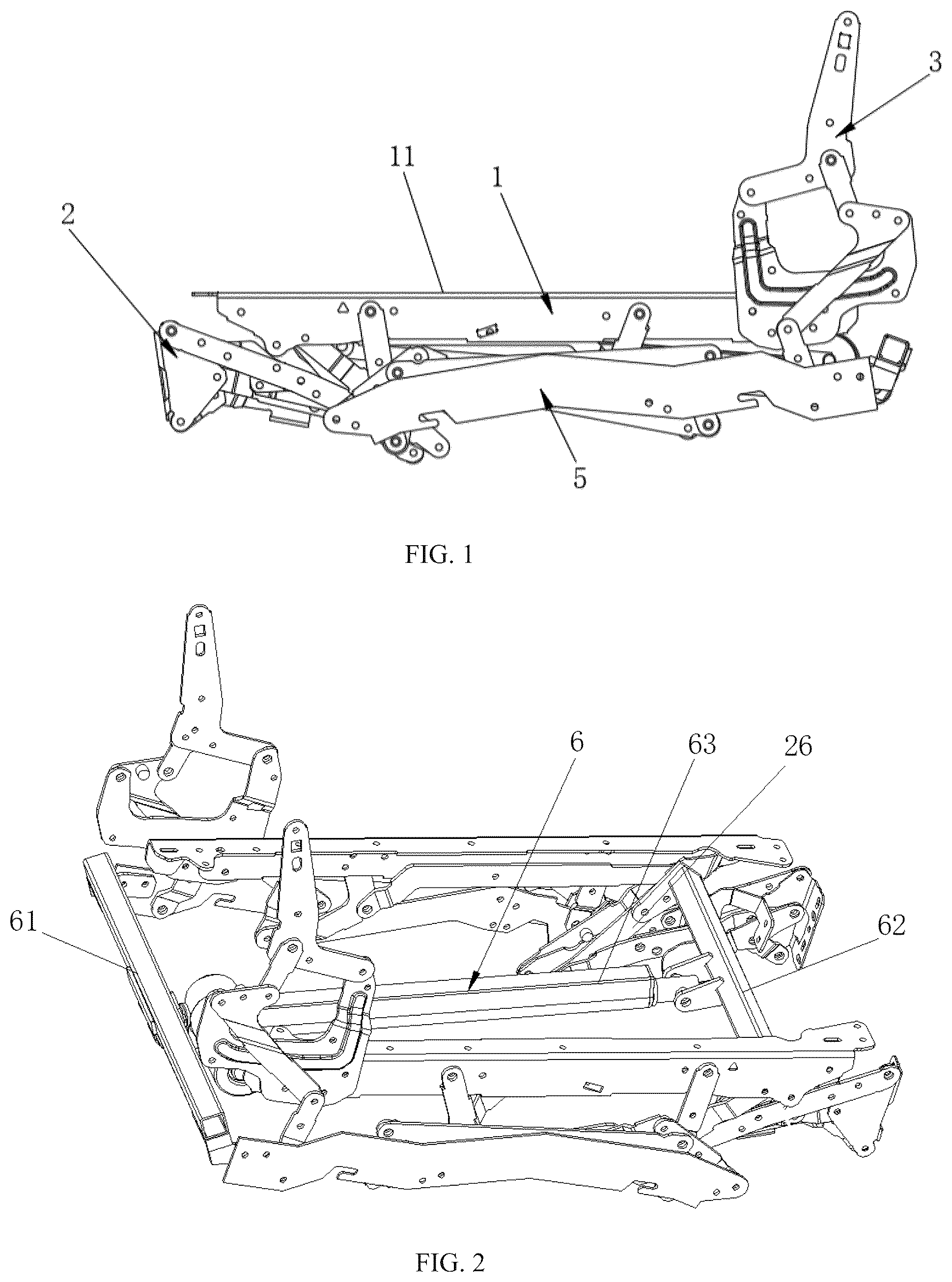 Patent US12599235 Figure 1 – Mechanical extension device and suspension mechanism thereof