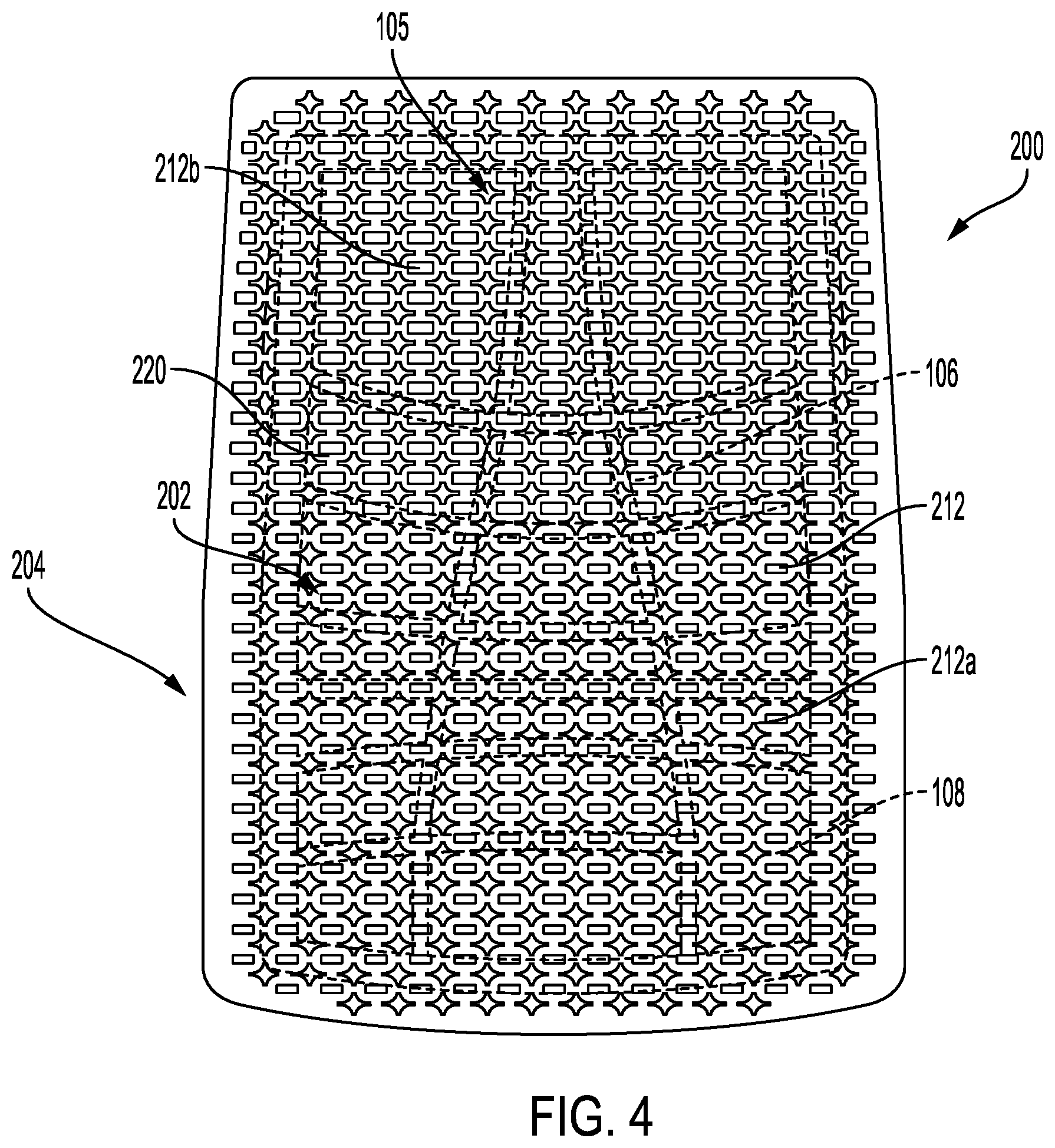 Patent US12599237 Figure 4 – Chair with flexible internal support
