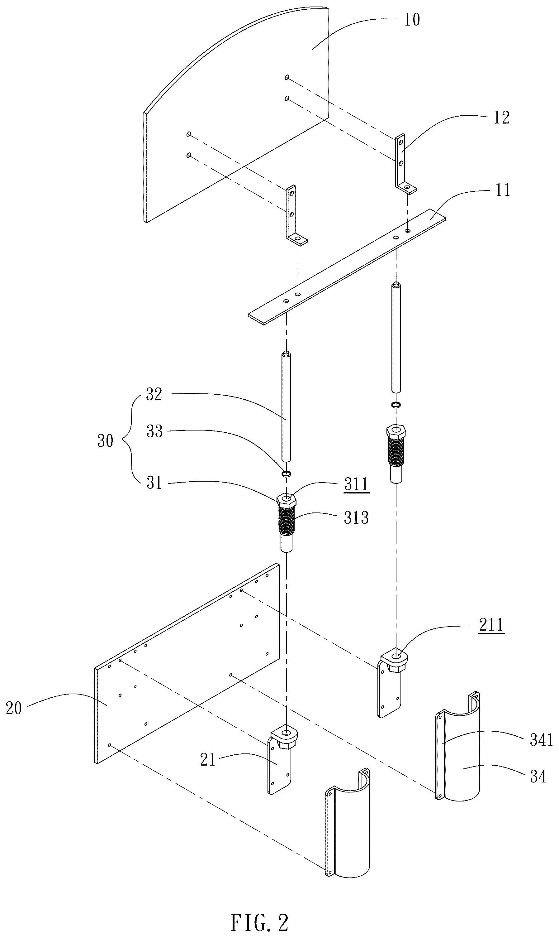 Patent US12599239 Figure 2 – Chair-back adjusting structure