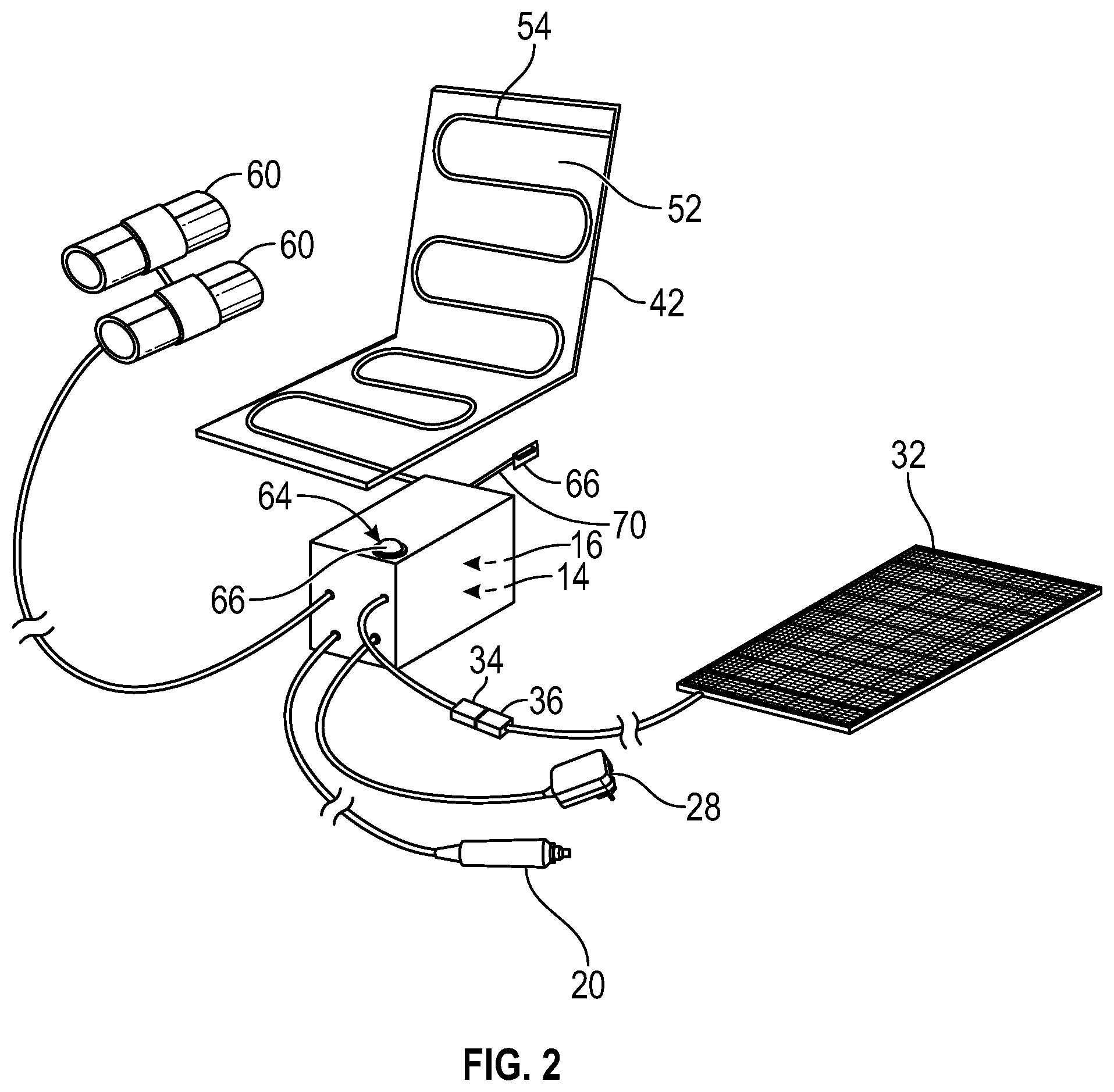 Patent US12599241 Figure 2 – Portable heating pad assembly
