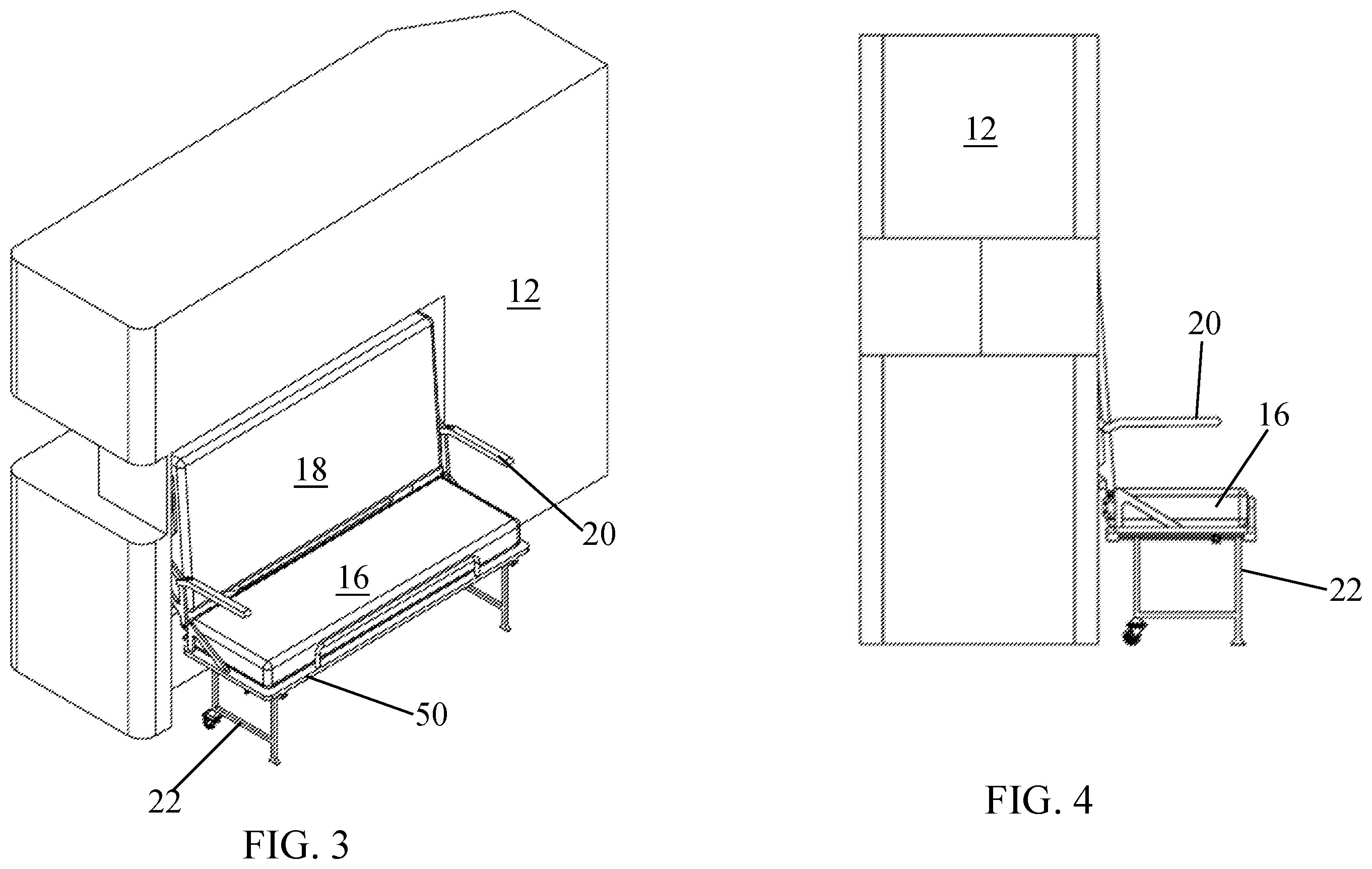 Patent US12599243 Figure 2 – Sofa bed system