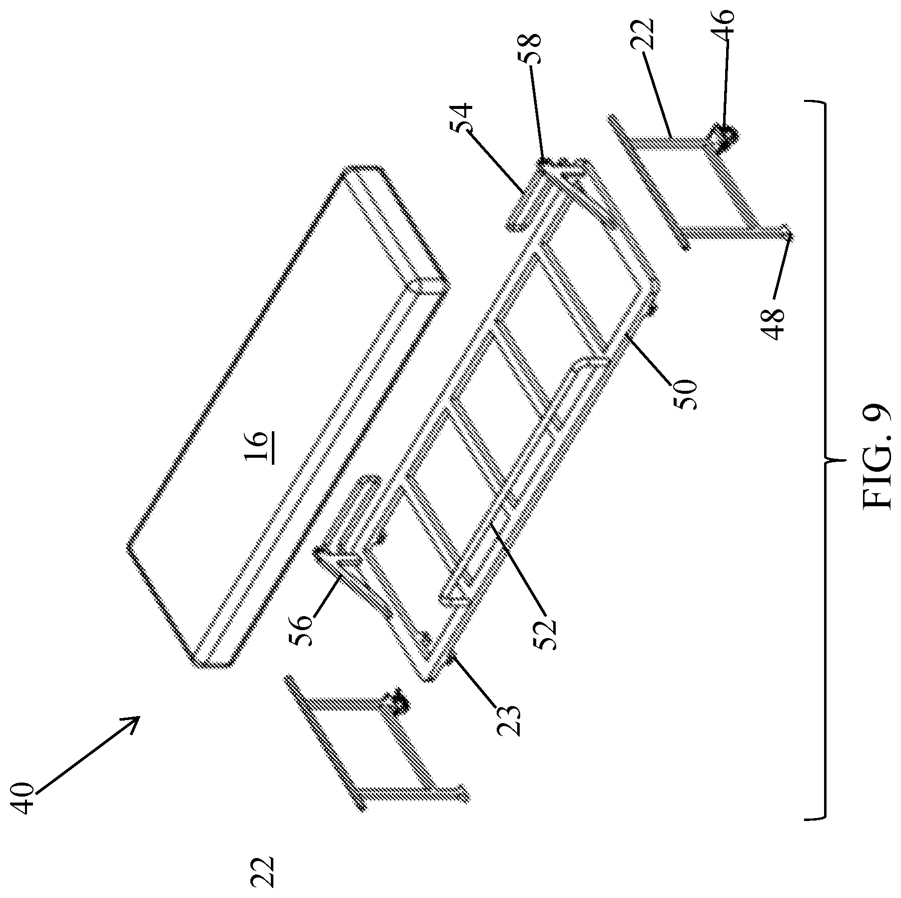 Patent US12599243 Figure 6 – Sofa bed system
