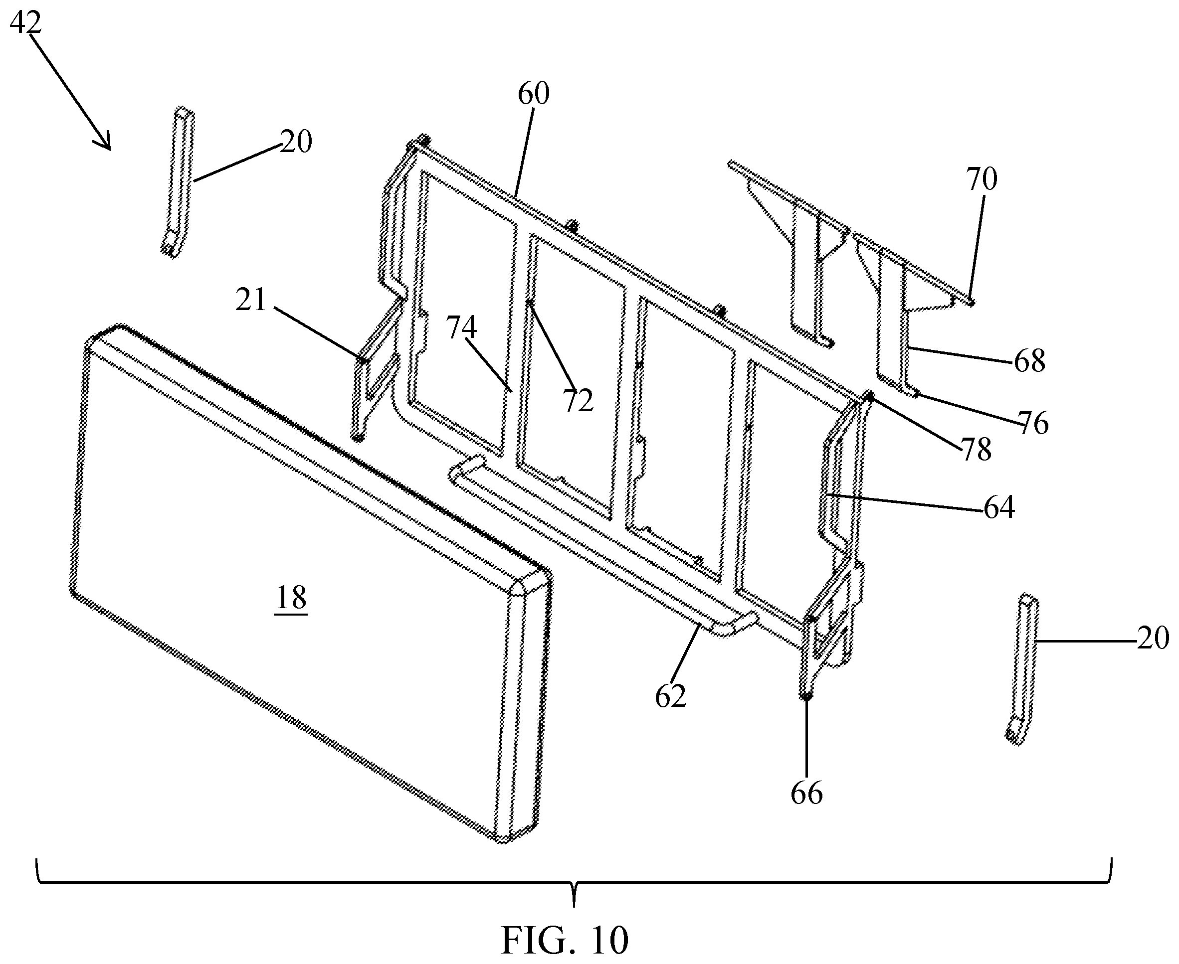 Patent US12599243 Figure 7 – Sofa bed system