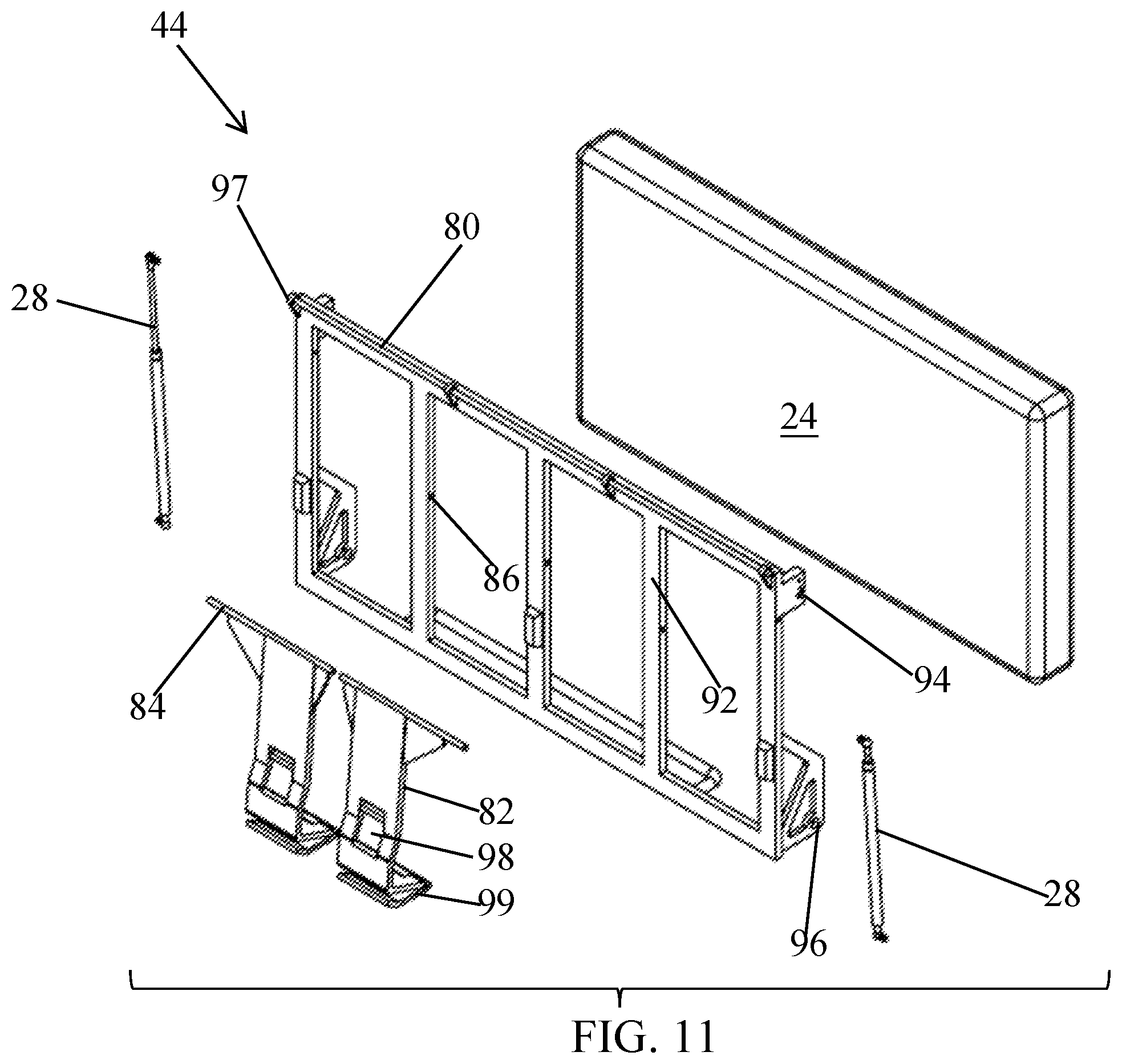 Patent US12599243 Figure 8 – Sofa bed system