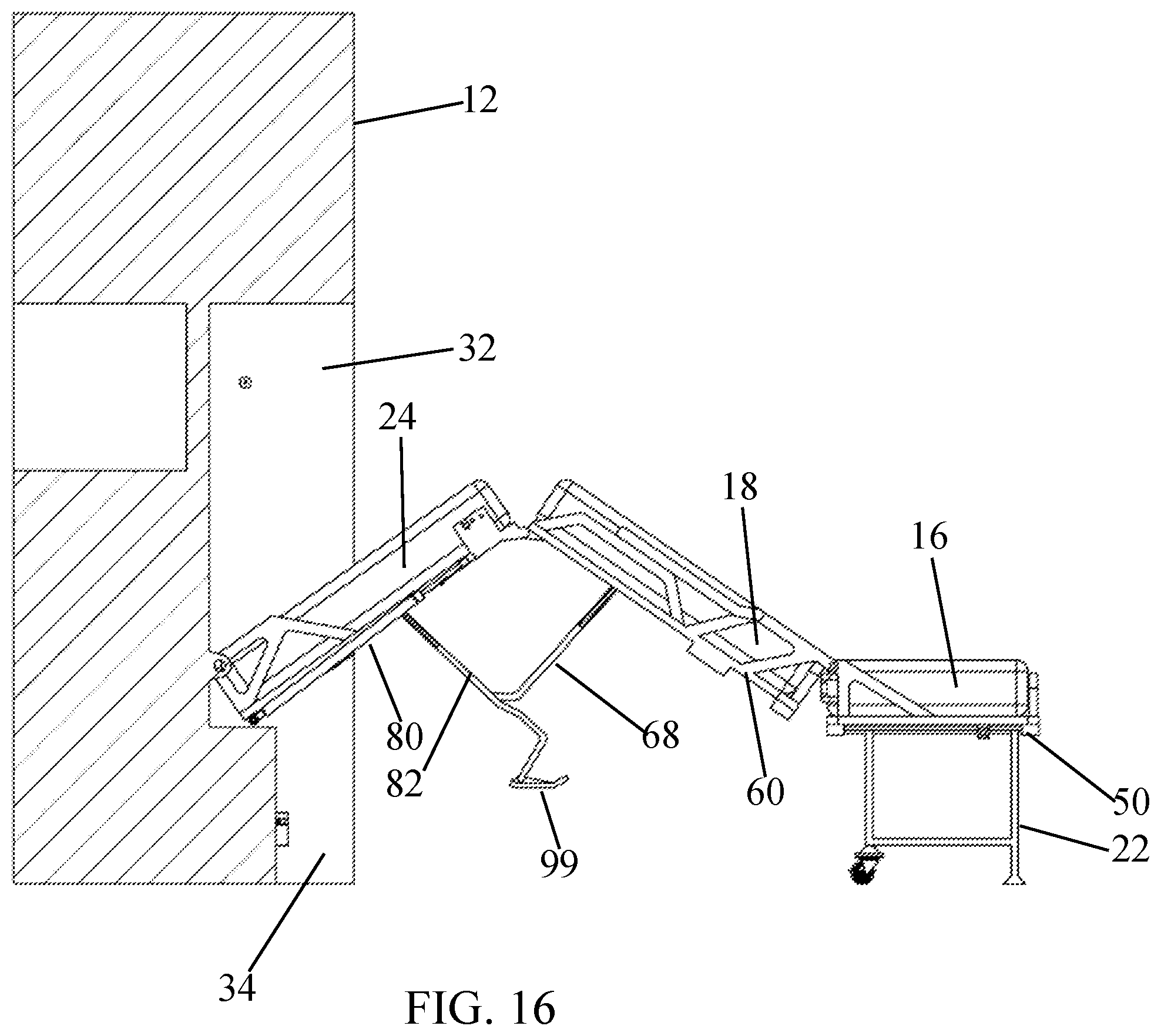 Patent US12599243 Figure 11 – Sofa bed system