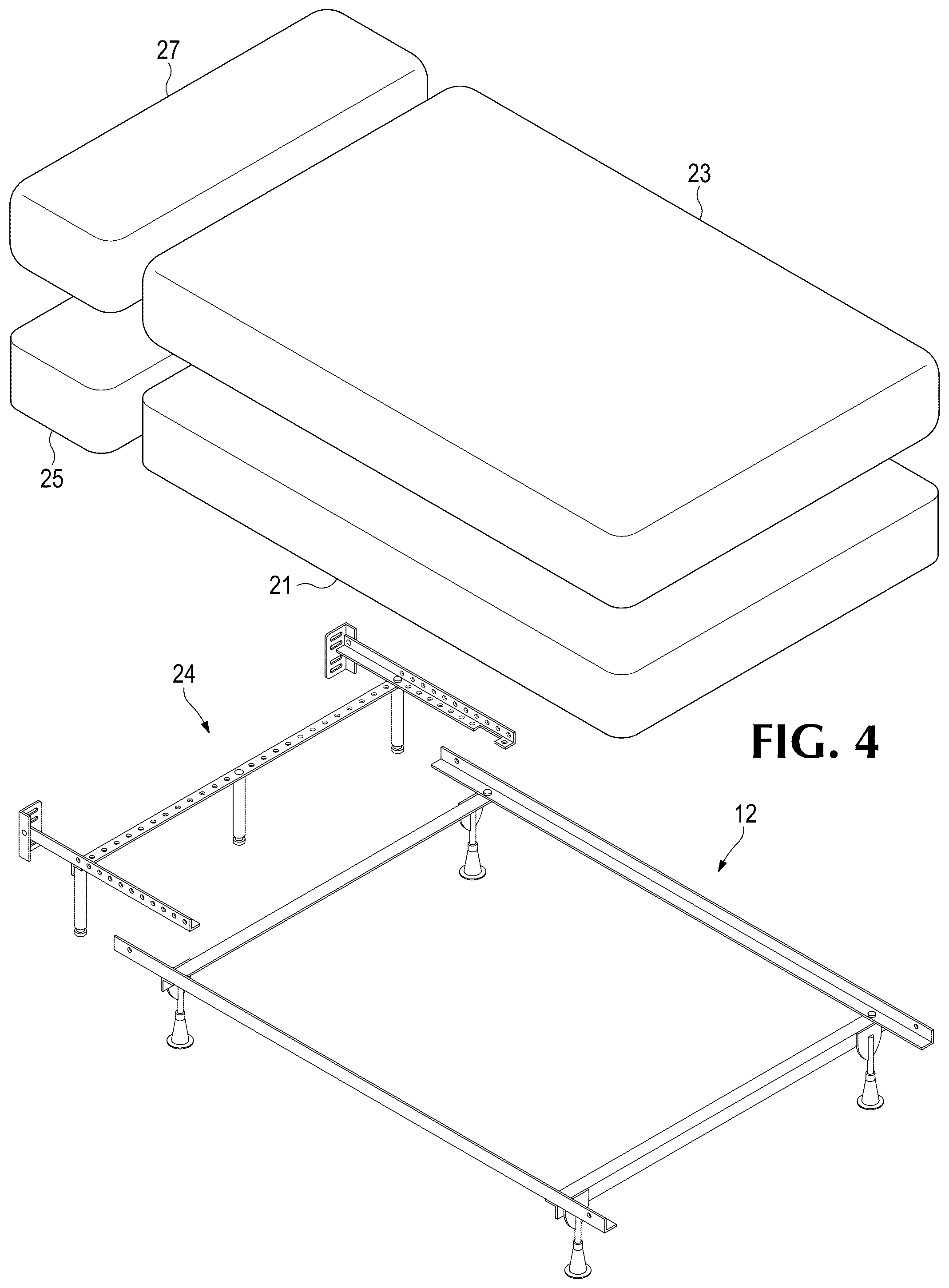 Patent US12599244 Figure 3 – Adjustable bed extension