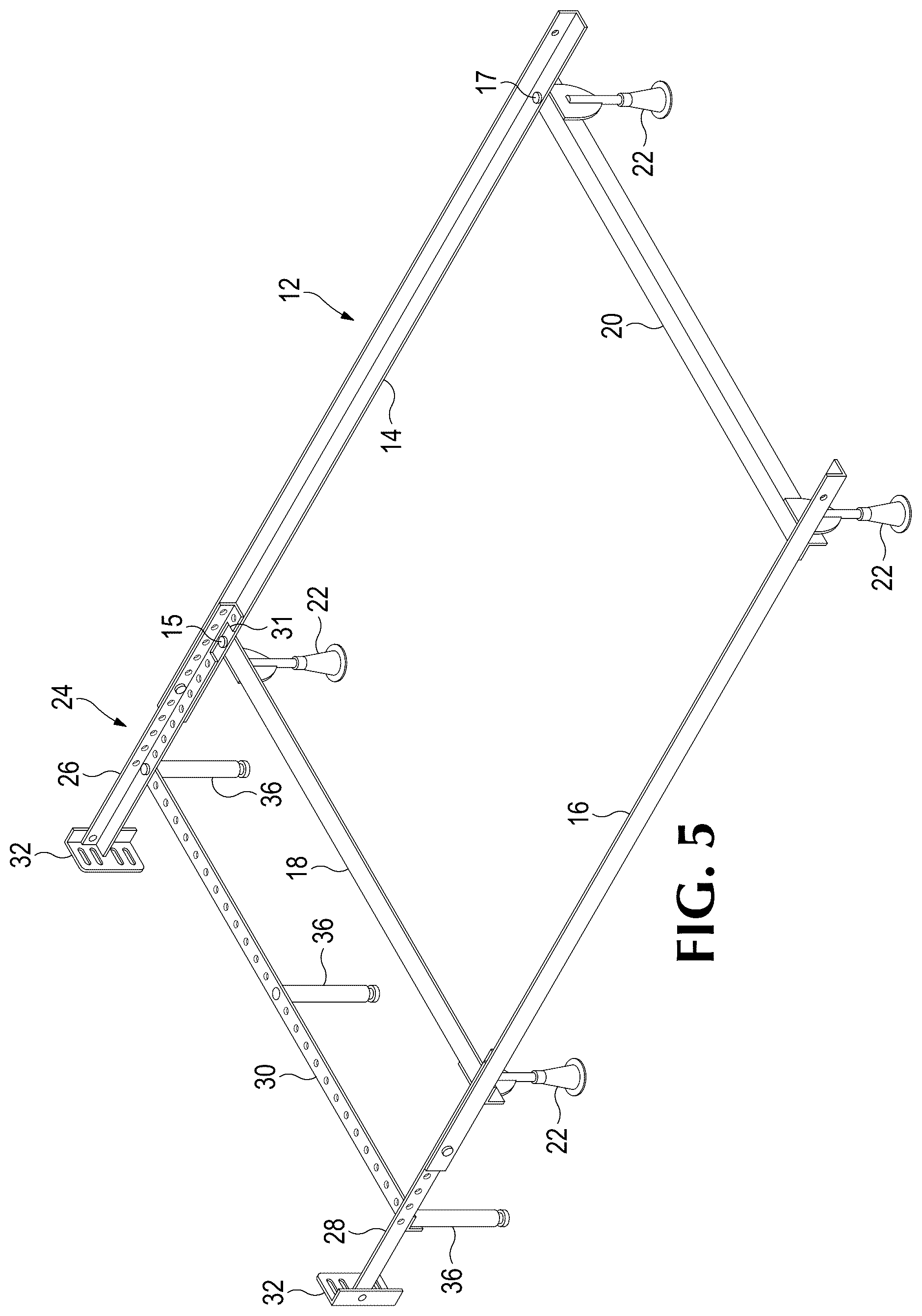 Patent US12599244 Figure 4 – Adjustable bed extension