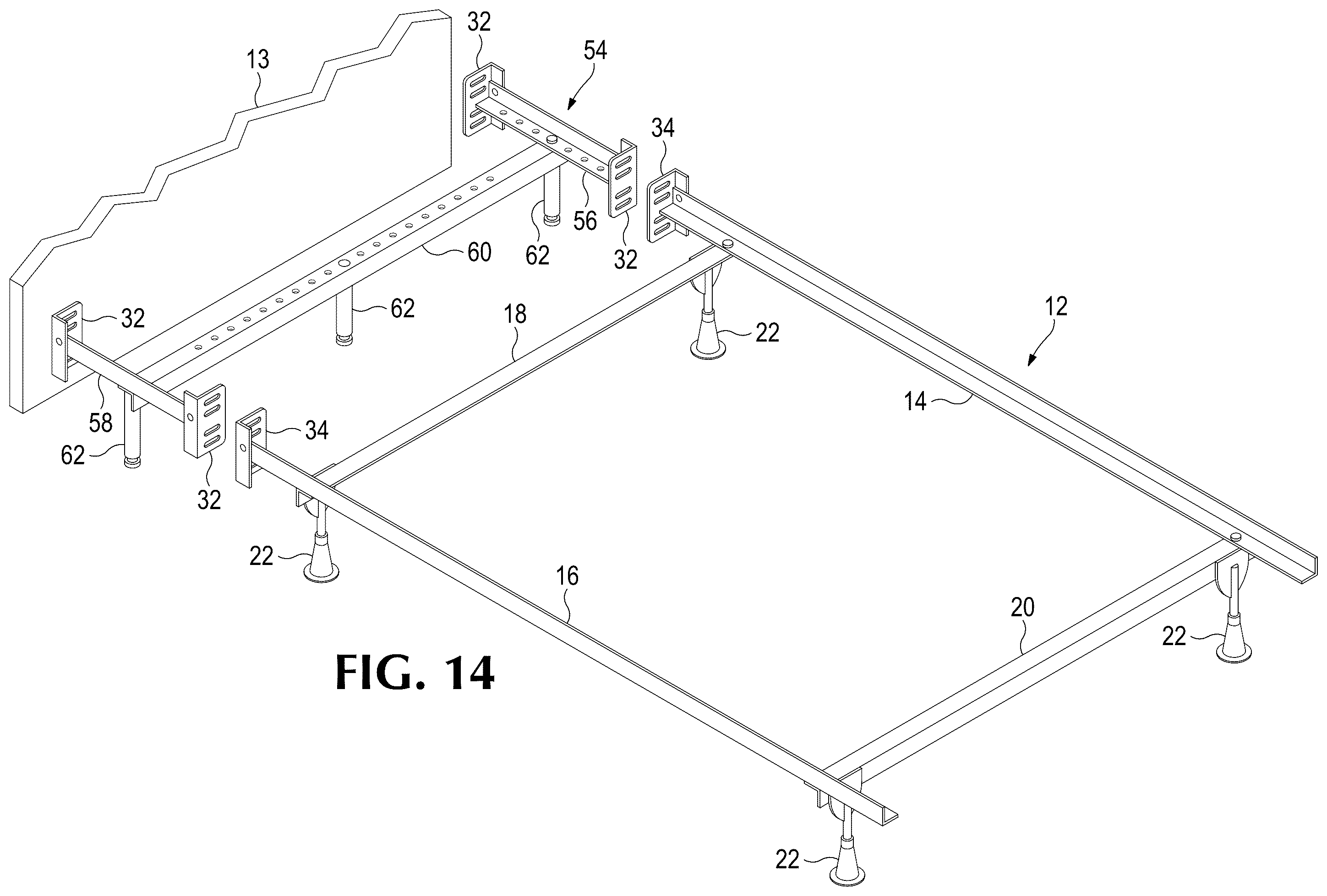 Patent US12599244 Figure 9 – Adjustable bed extension
