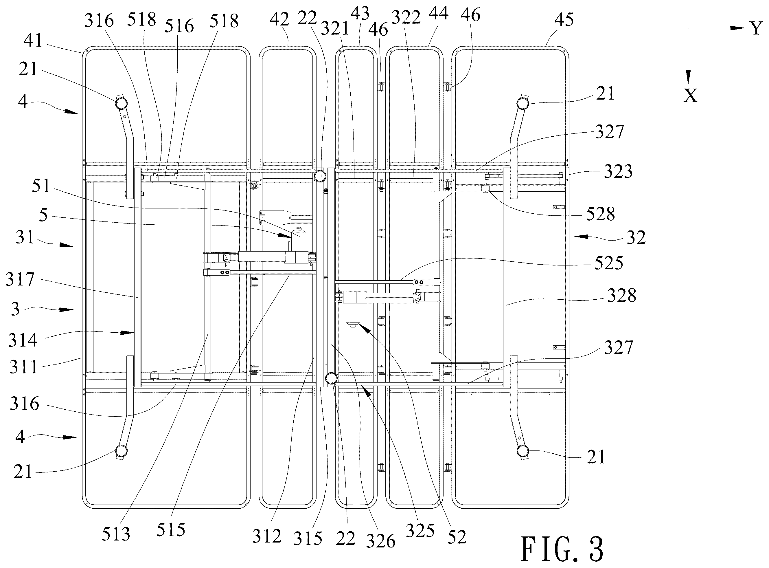 Patent US12599245 Figure 3 – Width-adjustable foldable bed