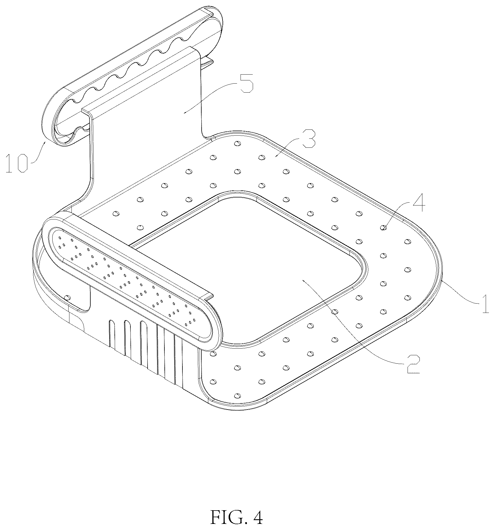 Patent US12599247 Figure 4 – Universal bed sheet retaining device