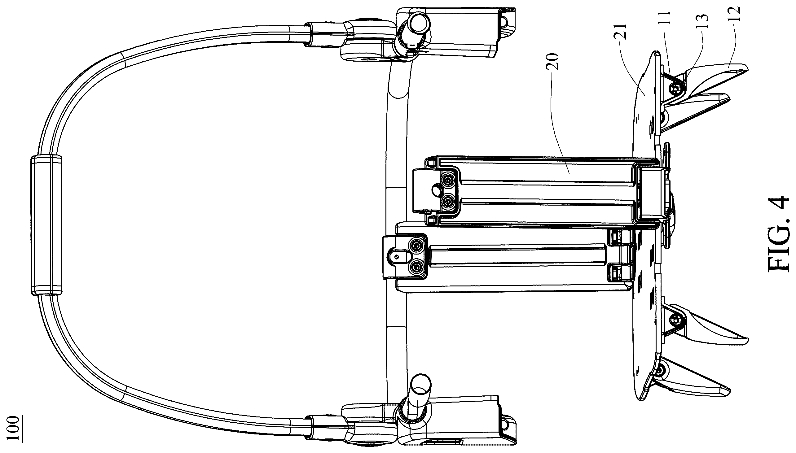 Patent US12599249 Figure 4 – Anti-rollover structure, carrying device and baby carrier