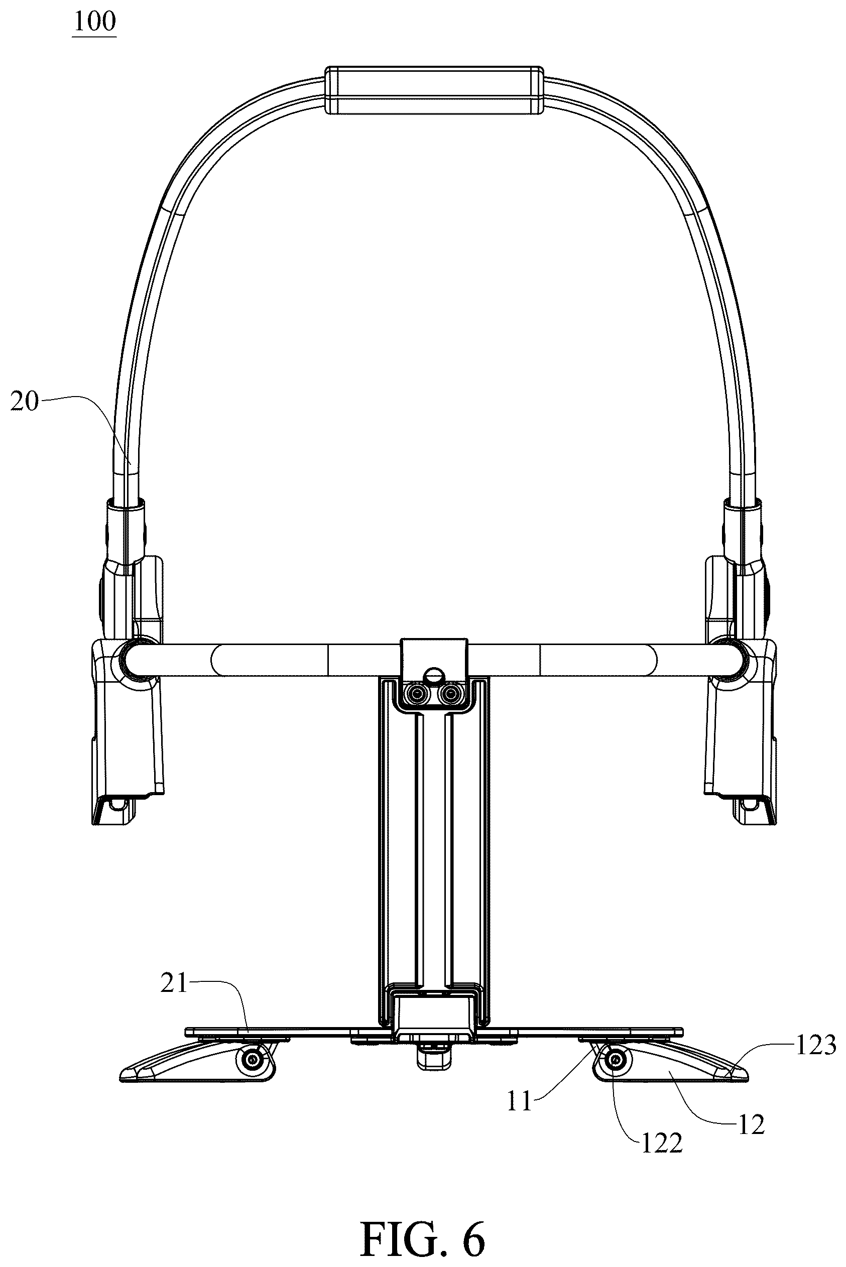 Patent US12599249 Figure 6 – Anti-rollover structure, carrying device and baby carrier