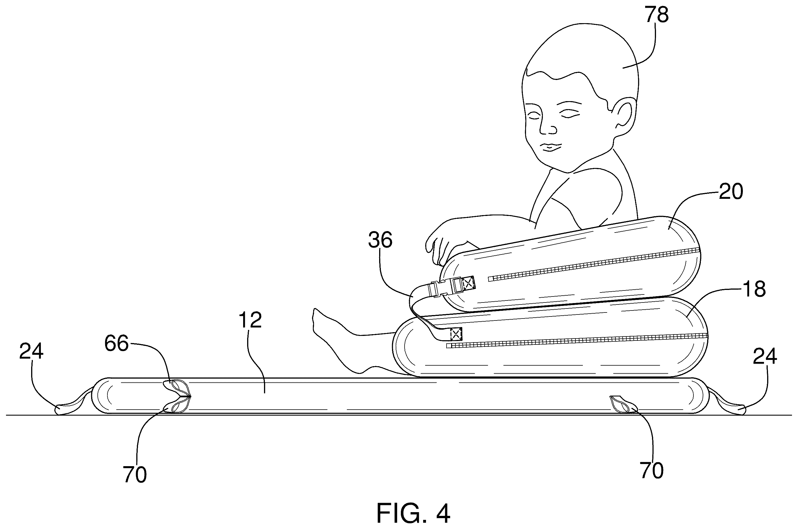 Patent US12599250 Figure 4 – Multiple position infant support system