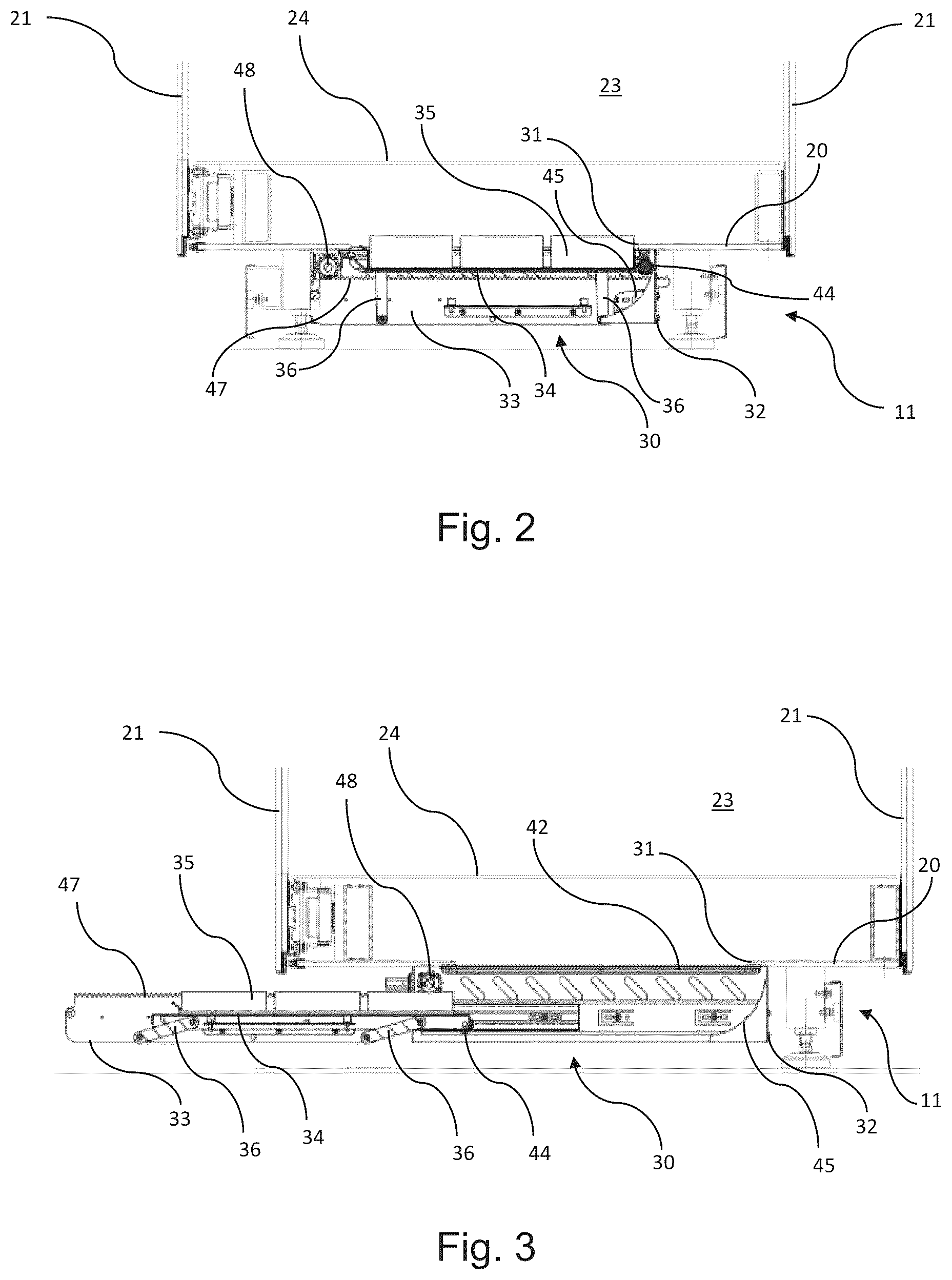Patent US12599251 Figure 2 – Display case with removable and liftable tray for hygroscopic material