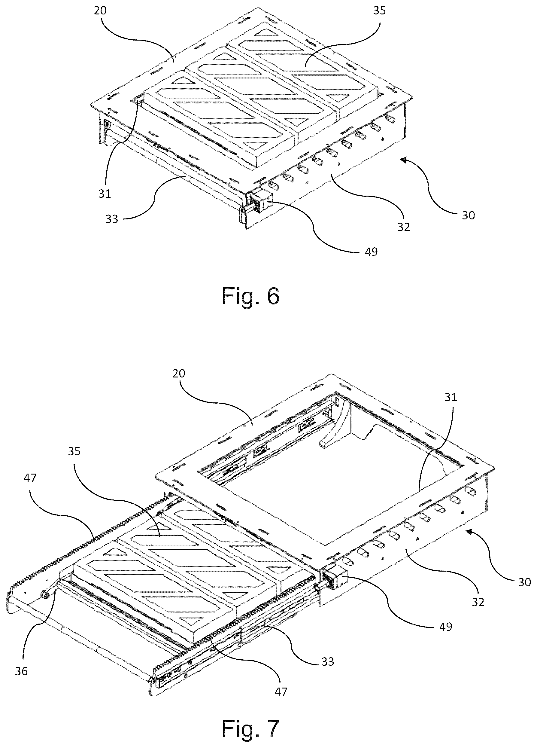 Patent US12599251 Figure 4 – Display case with removable and liftable tray for hygroscopic material
