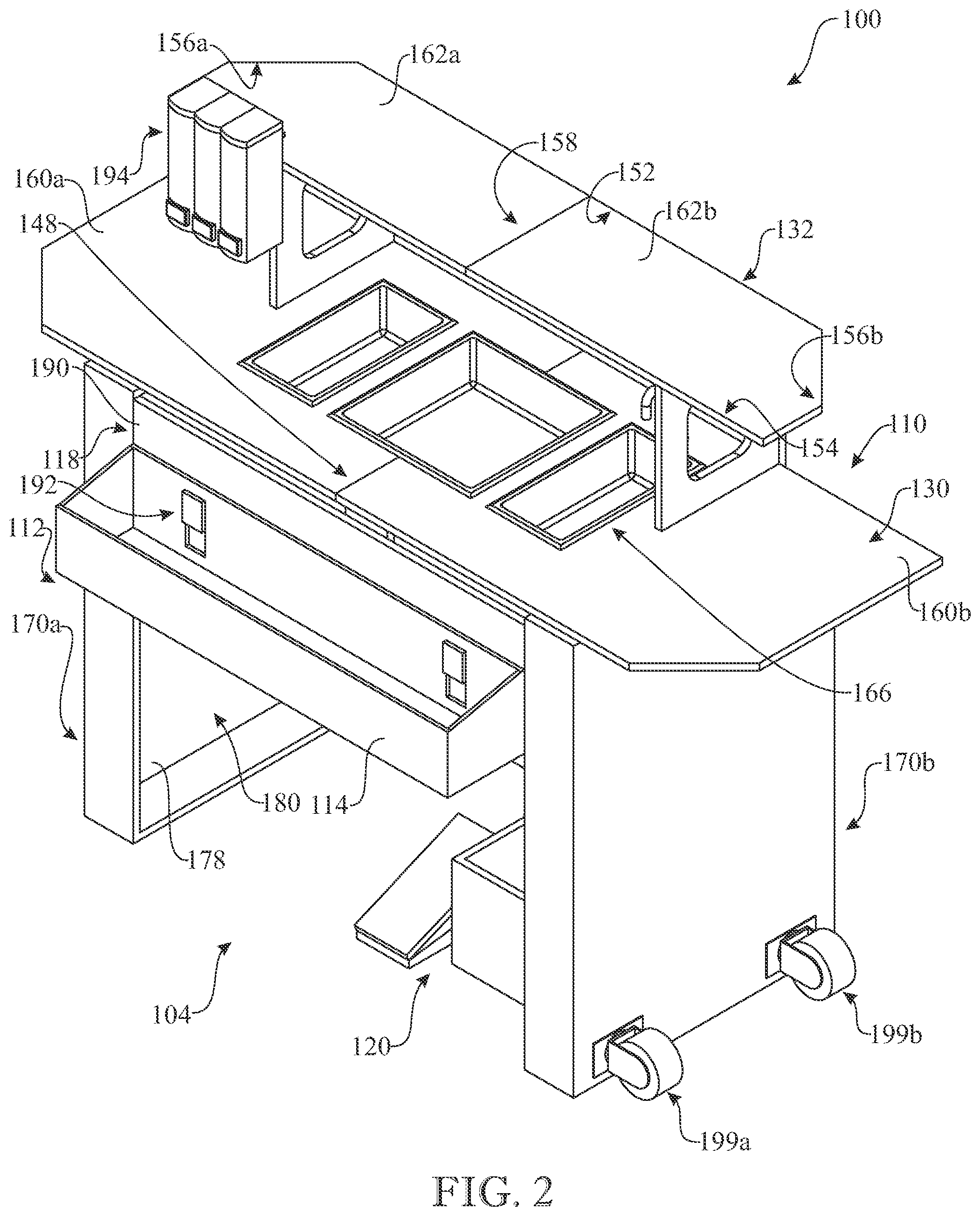 Patent US12599253 Figure 2 – Collapsible bar assembly