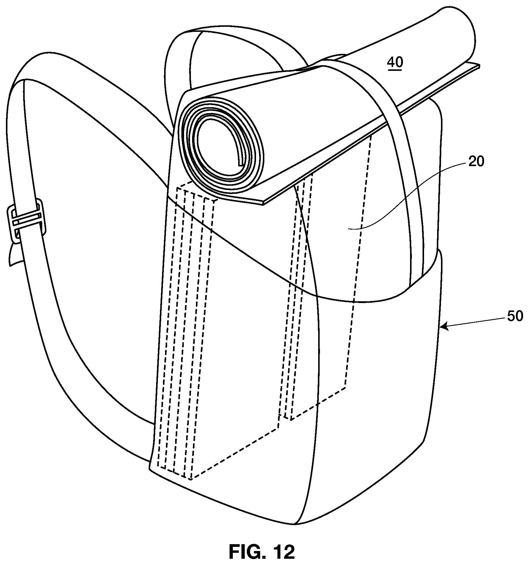 Patent US12599256 Figure 10 – Lightweight sleeping pad system having separable and dissimilar segments, and method of using