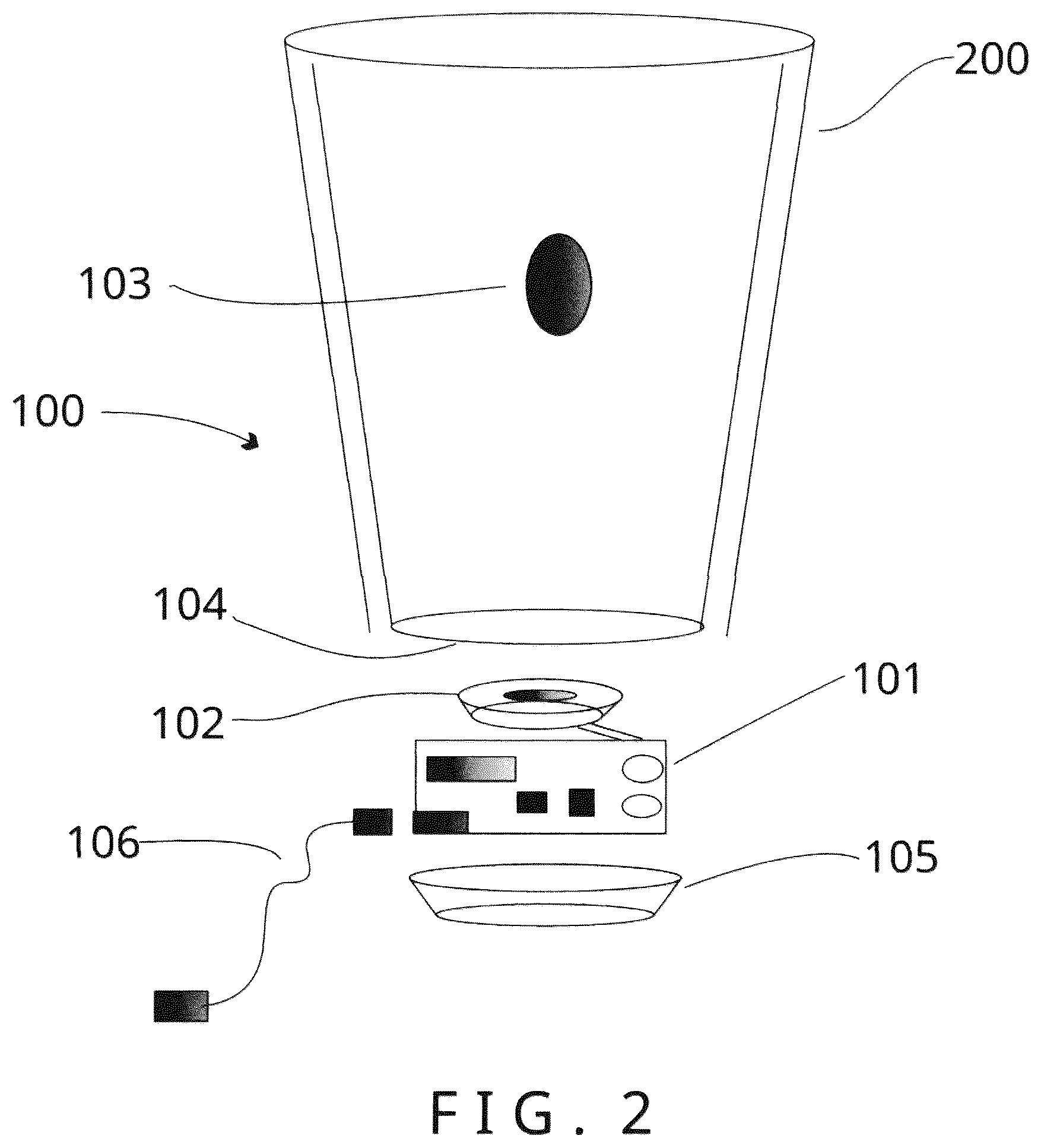 Patent US12599260 Figure 2 – Audio apparatus in drinkware