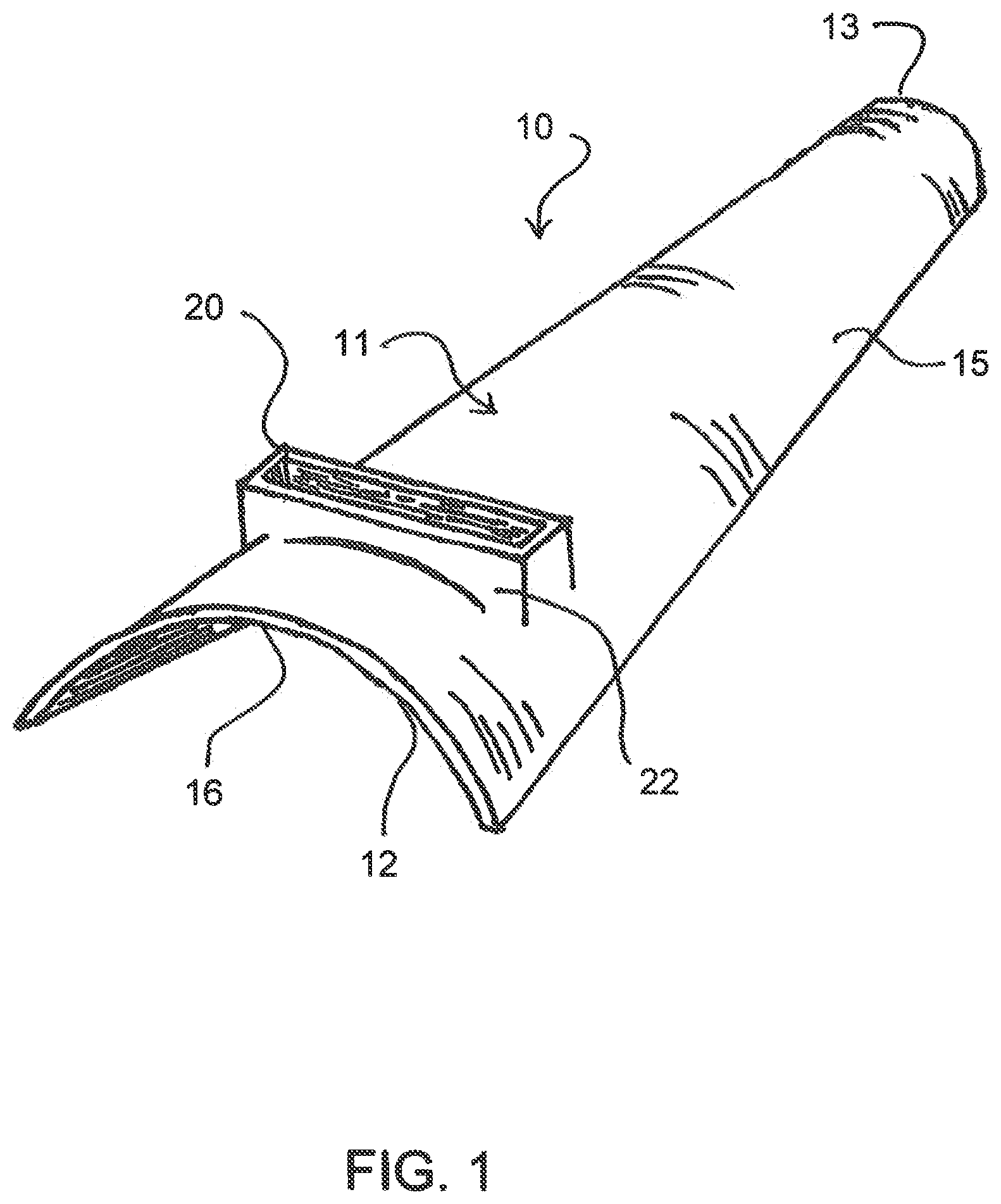 Patent US12599262 Figure 1 – Method and apparatus for use in applying pants to the legs of a wearer