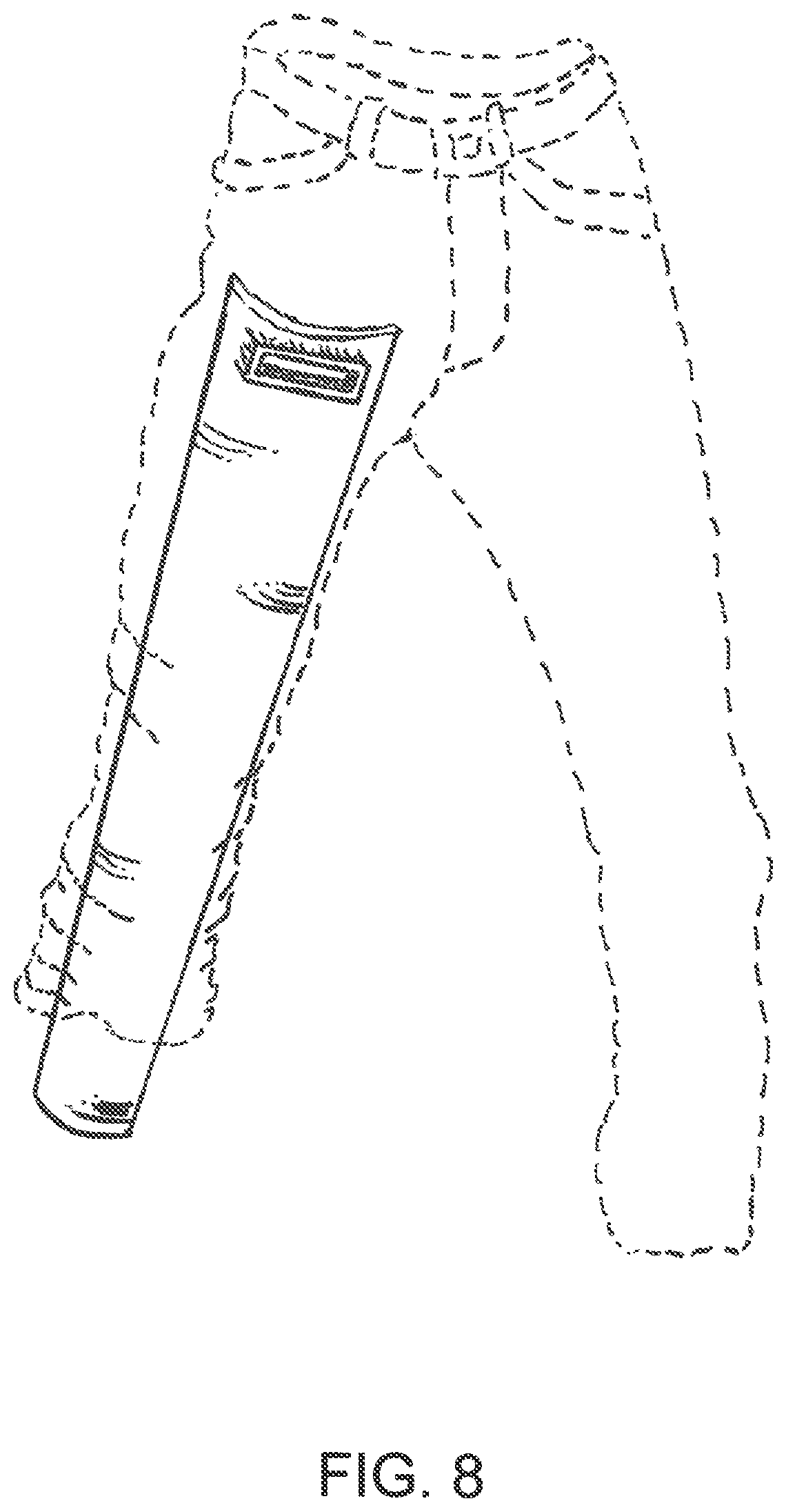 Patent US12599262 Figure 5 – Method and apparatus for use in applying pants to the legs of a wearer