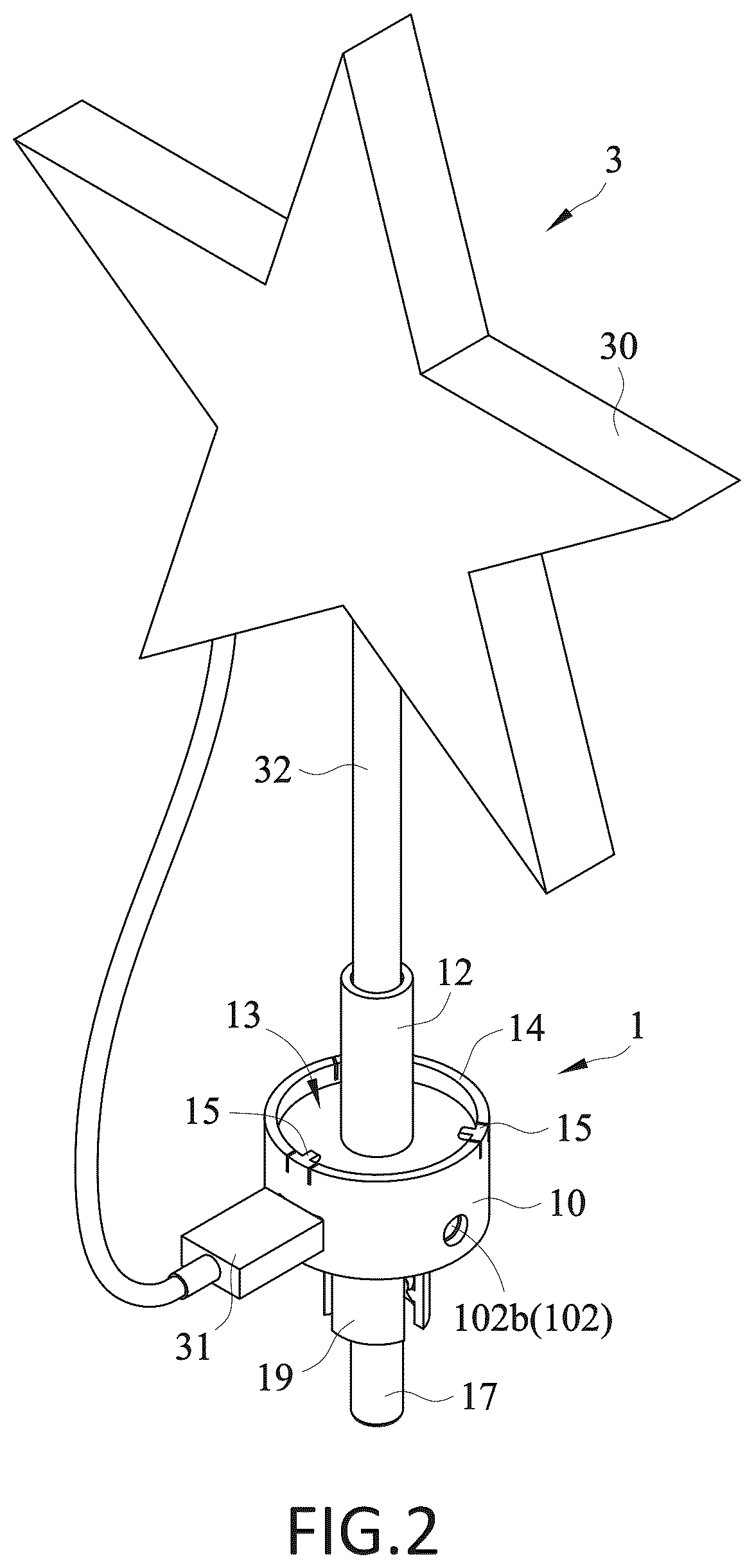Patent US12599263 Figure 2 – Universal treetop mount