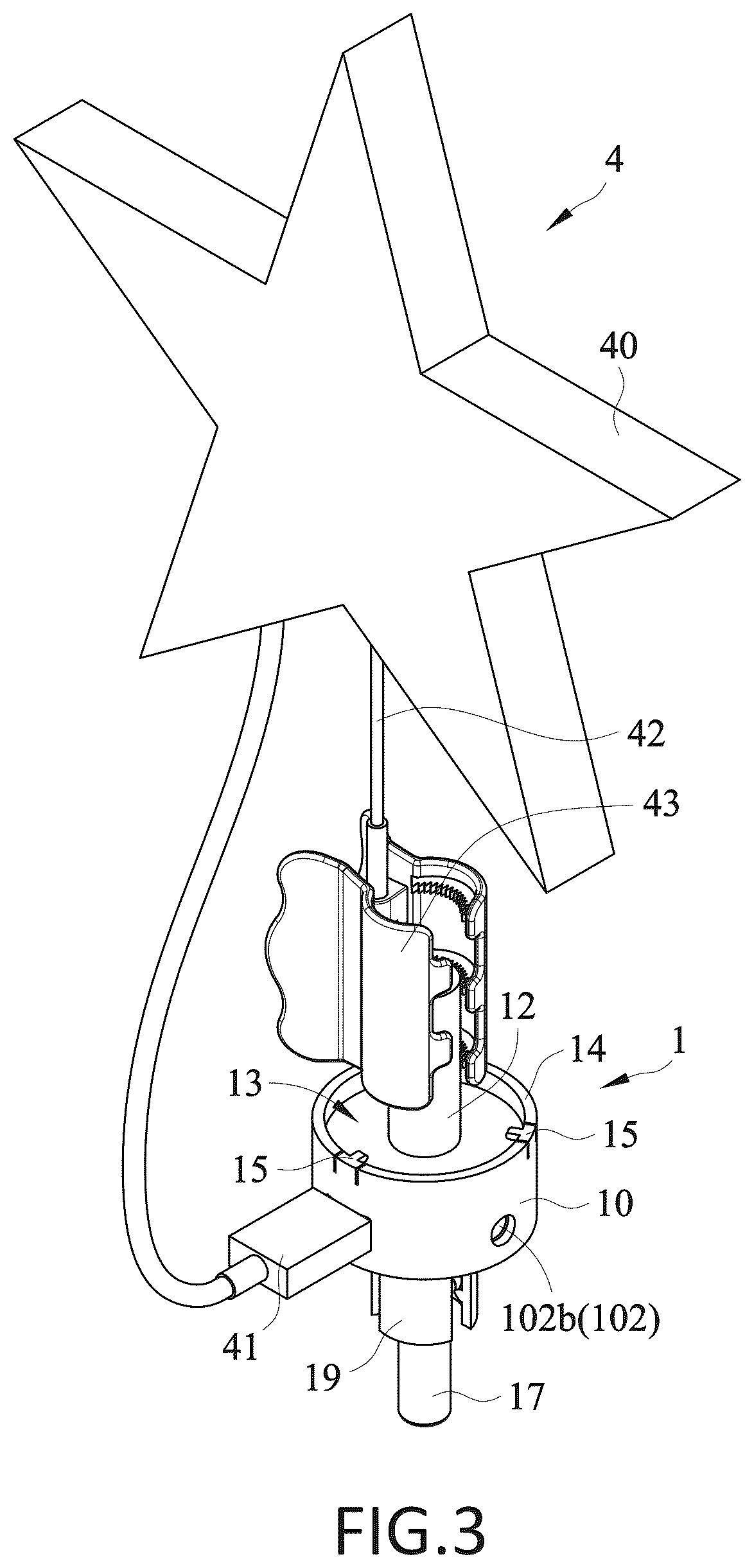 Patent US12599263 Figure 3 – Universal treetop mount