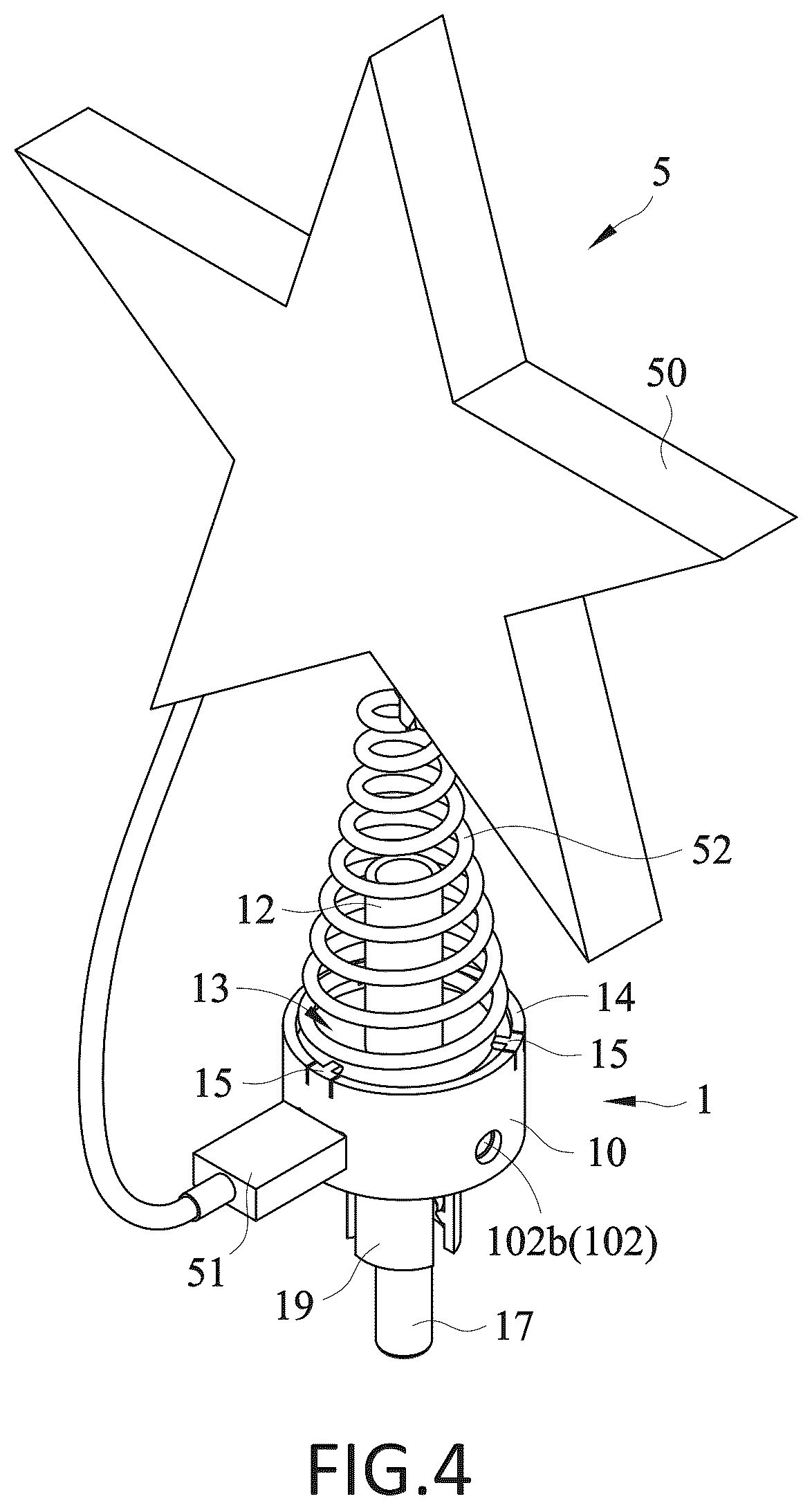 Patent US12599263 Figure 4 – Universal treetop mount