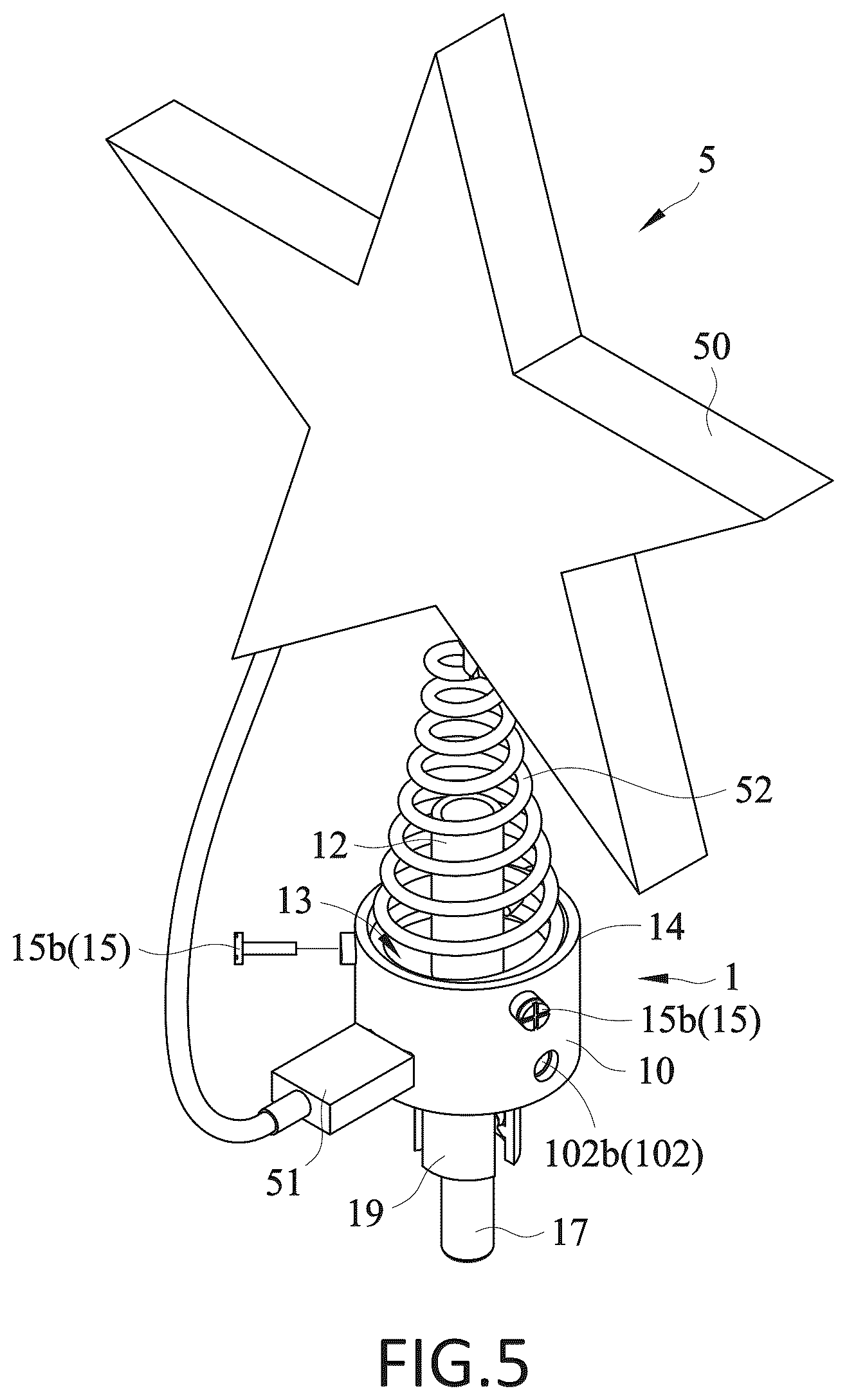 Patent US12599263 Figure 5 – Universal treetop mount